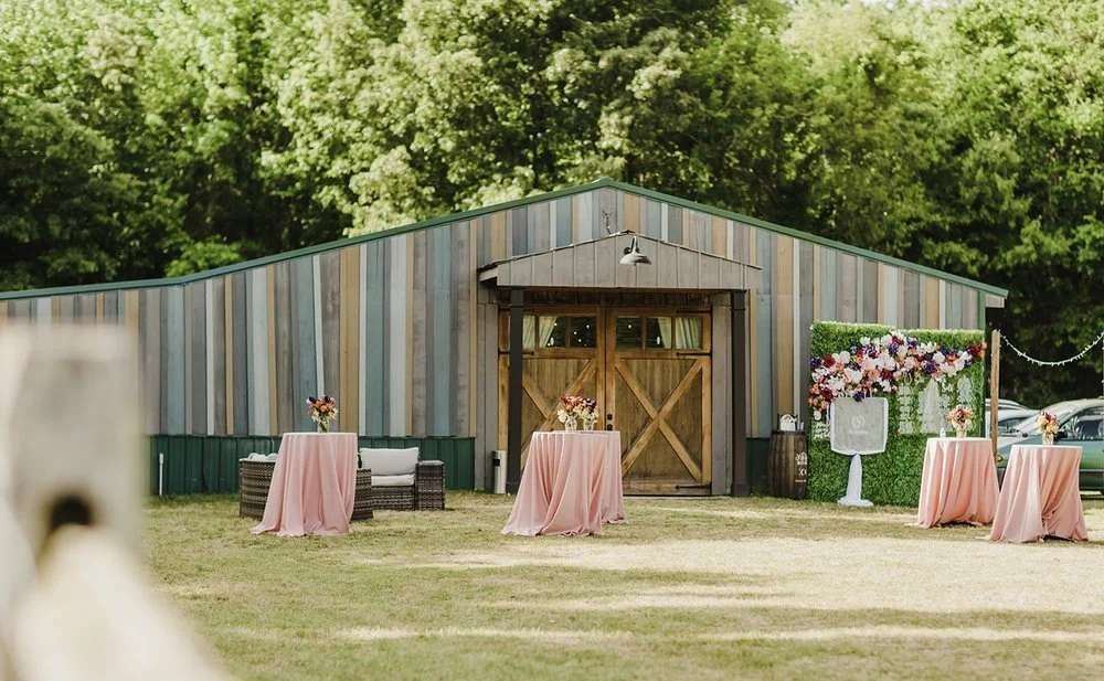 Charming and modern striped barn wedding venue in NC