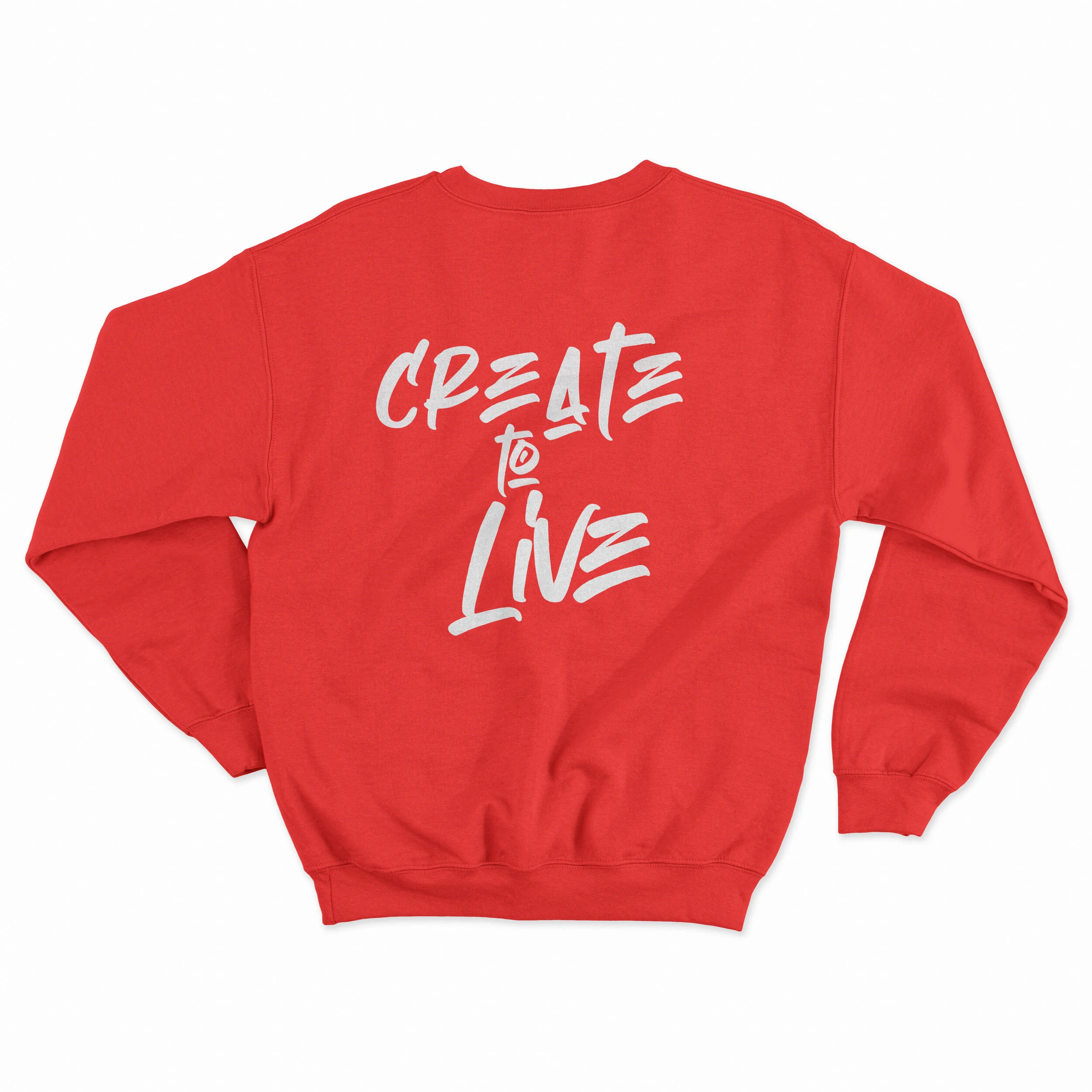 CREATE TO LIVE RED SWEATER