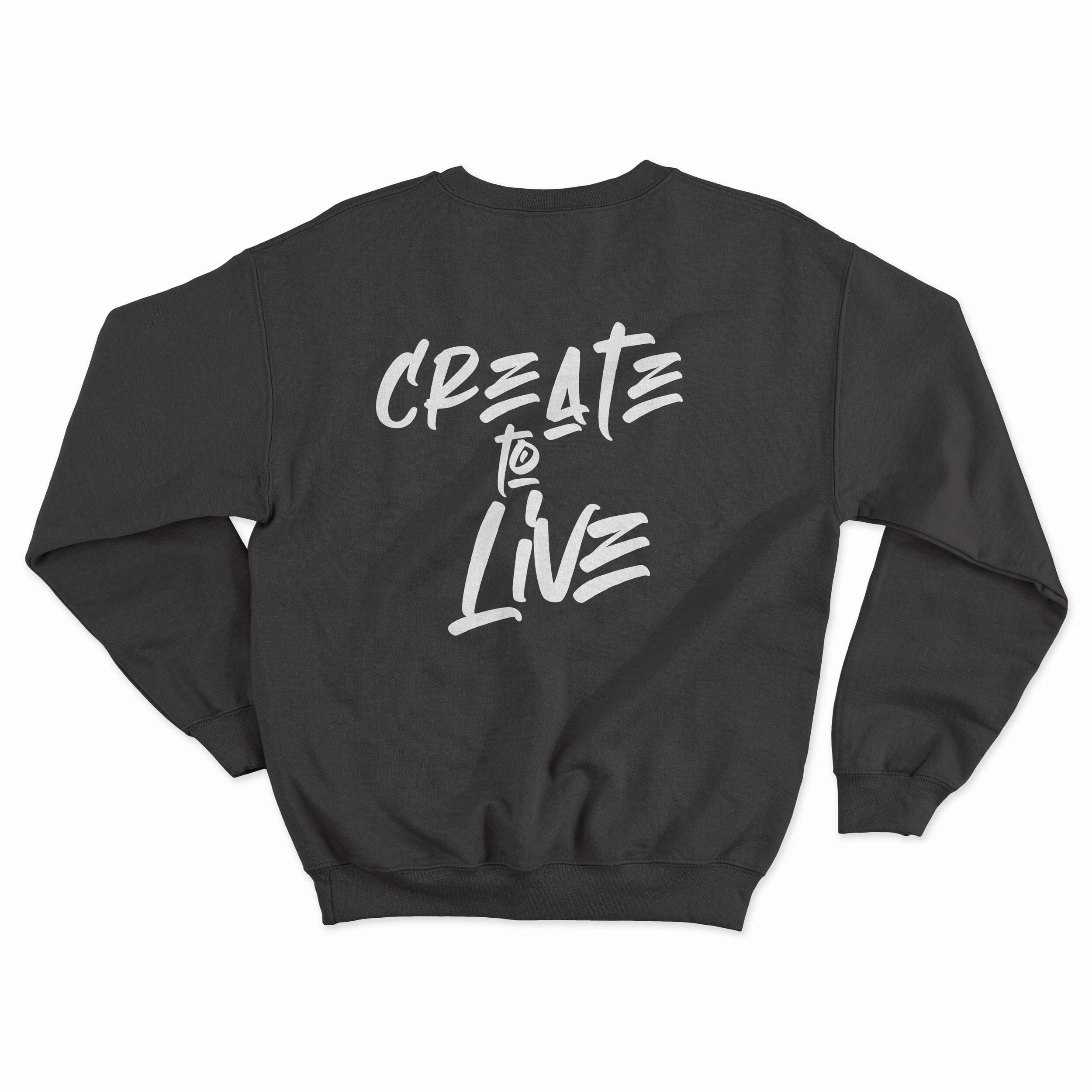 CREATE TO LIVE BLACK SWEATER