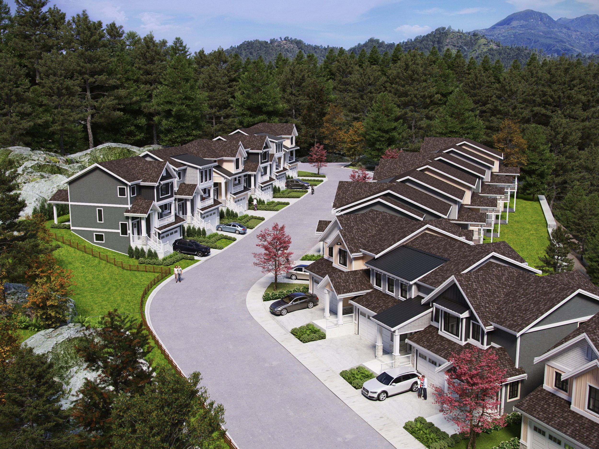 Nature’s Edge community aerial rendering
