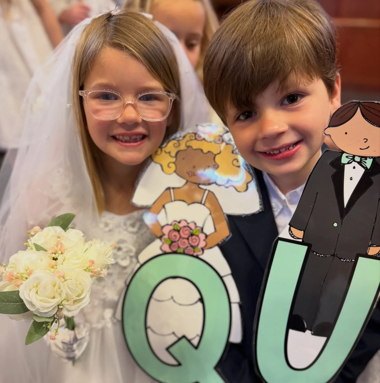 Today, SK said &ldquo;I do&rdquo; at their QU Wedding&mdash;and it was QUITE the celebration!
Our girls and boys came dressed as adorable brides and grooms to officially join Q and U together&hellip; because let&rsquo;s be honest&mdash;Q just can&rsq
