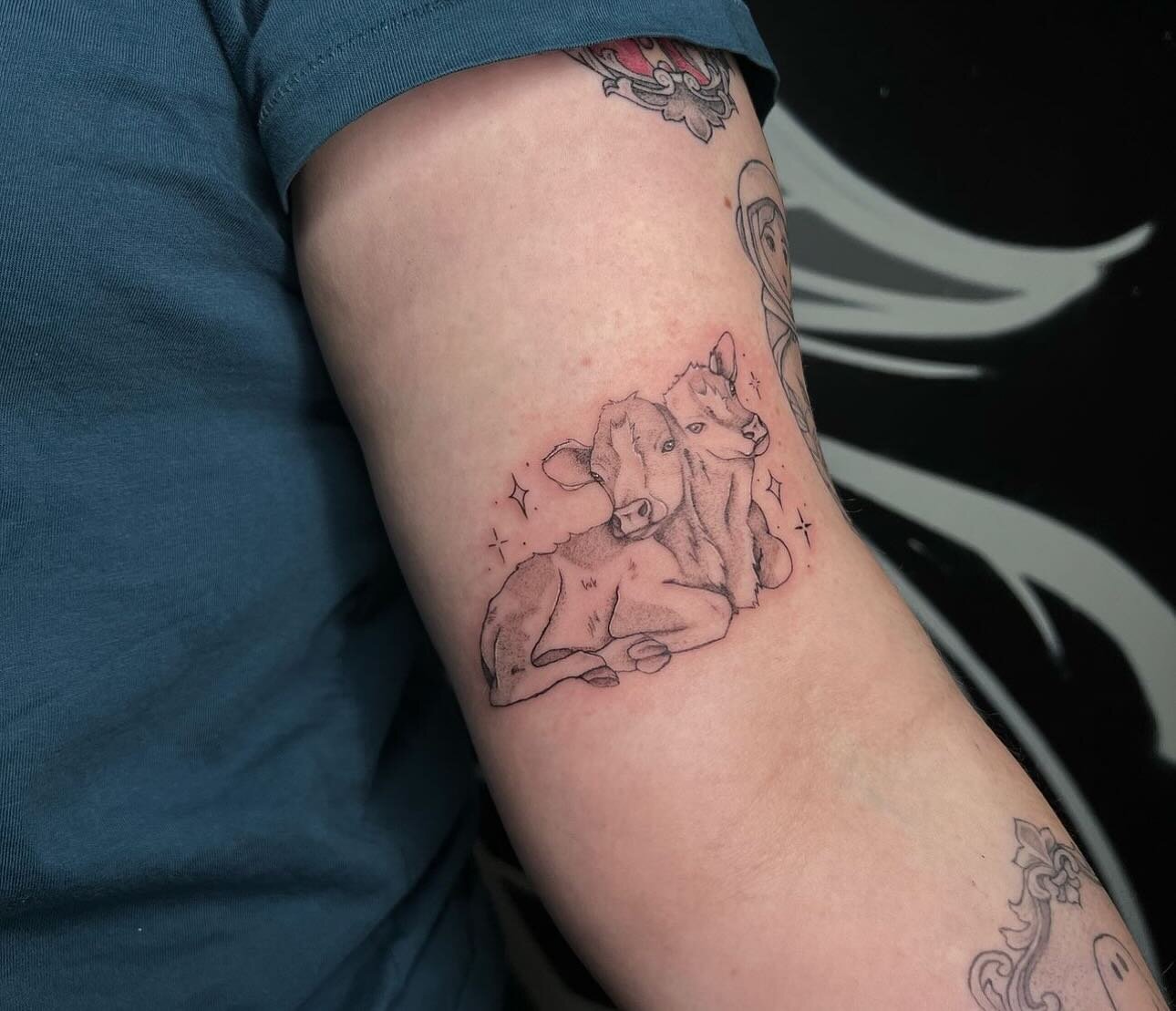 What&rsquo;s better than a baby cow tattoo? A two headed baby cow tattoo!✨

Fine line work by @paigestattoos 

#durhamregion #durhamregiontattoo #durhamregionbusiness #oshawa #oshawabusiness #oshawatattoos #torontotattoos #torontotattooartist #canadi