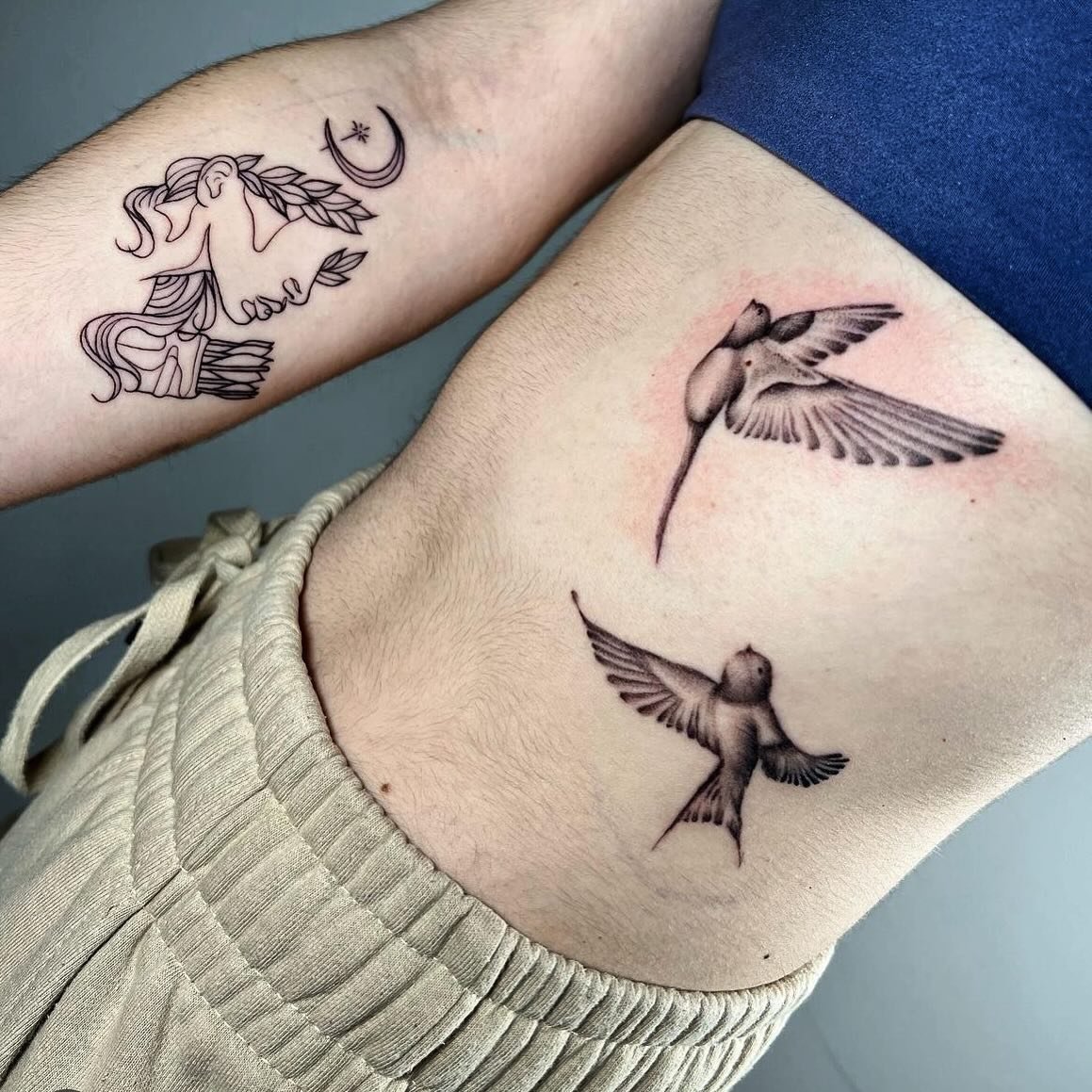 Birds and Athena for our lovely client! 

Book in now with @ss.inkworld for a consultation! 
905-725-0301 
#tattoos#oshawa#whitby#clarington#durham#motorcitytattoos#canadianartist#ink#tattooartist