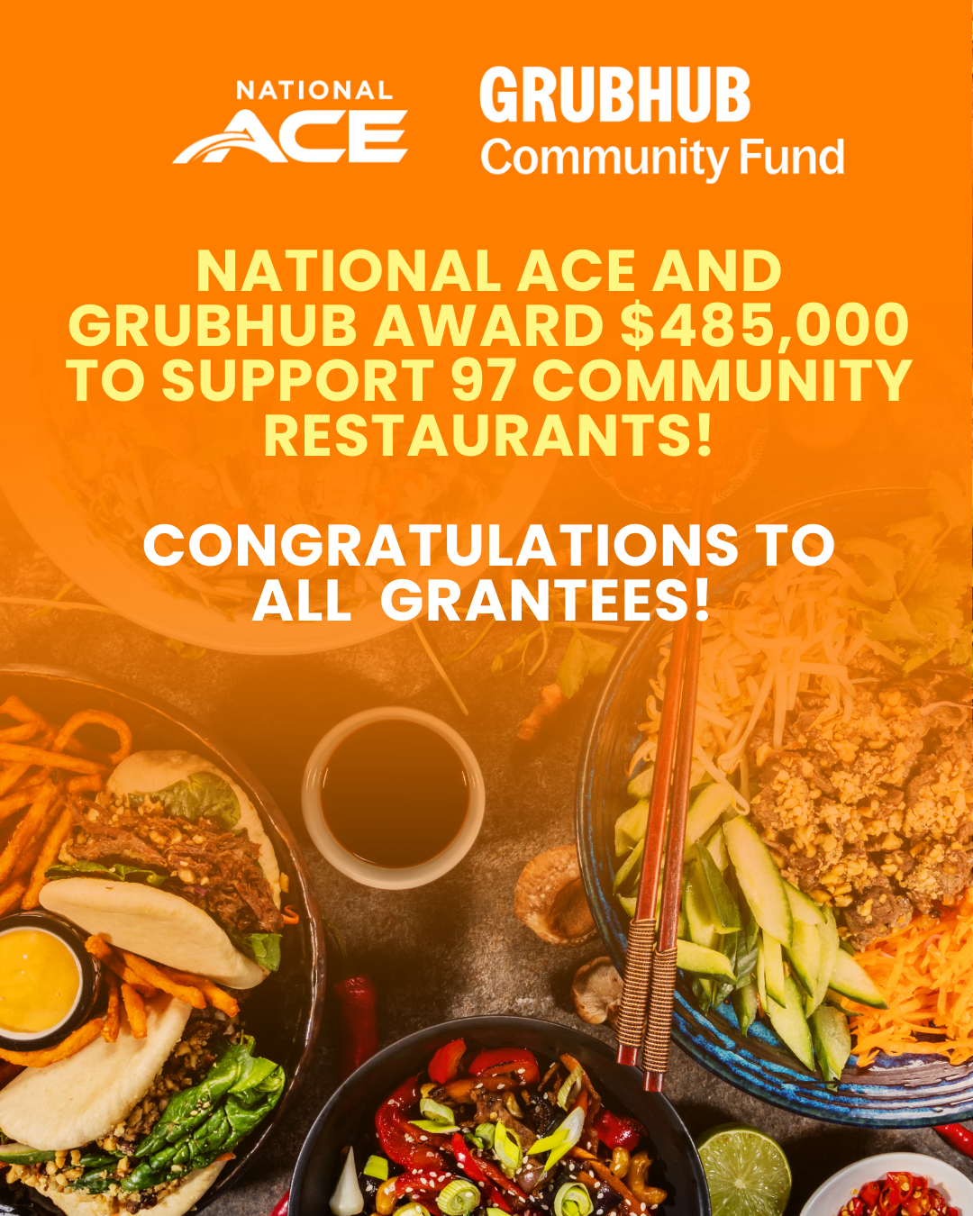 National ACE and Grubhub Award $485,000 in Funding to Strengthen Nearly 100 Community Restaurants Through Accelerator and Grant Programs