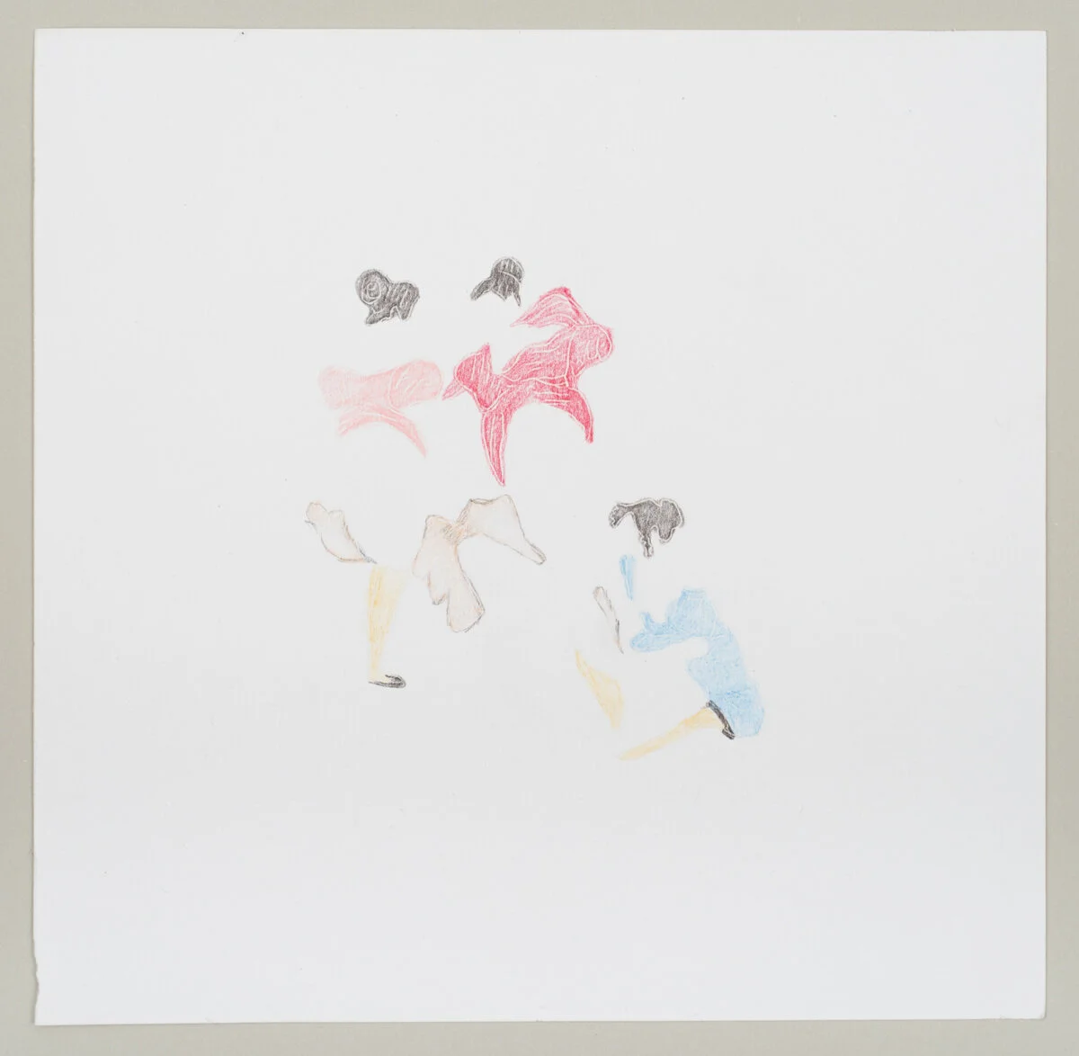 A feather tickled him, Bettina Hubby, 2018. Colored pencil on paper, 9.5 x 9.5 inches. BH0331