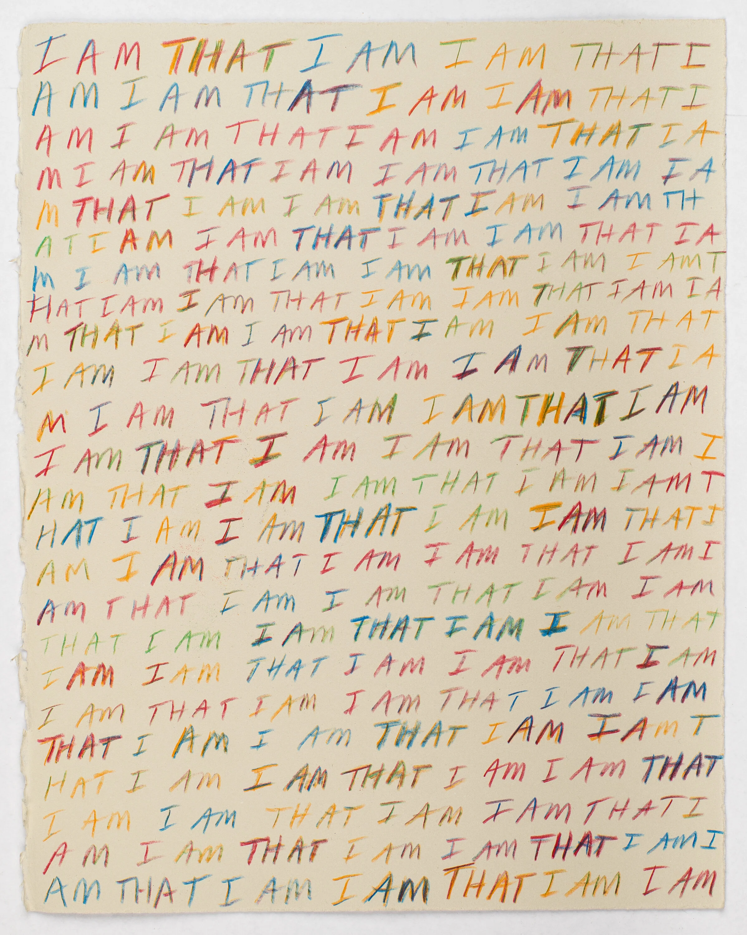 I AM THAT…, Bettina Hubby, 2020. Rainbow colored pencil on cotton rag paper, 12.875 x 10.125 inches. BH0371