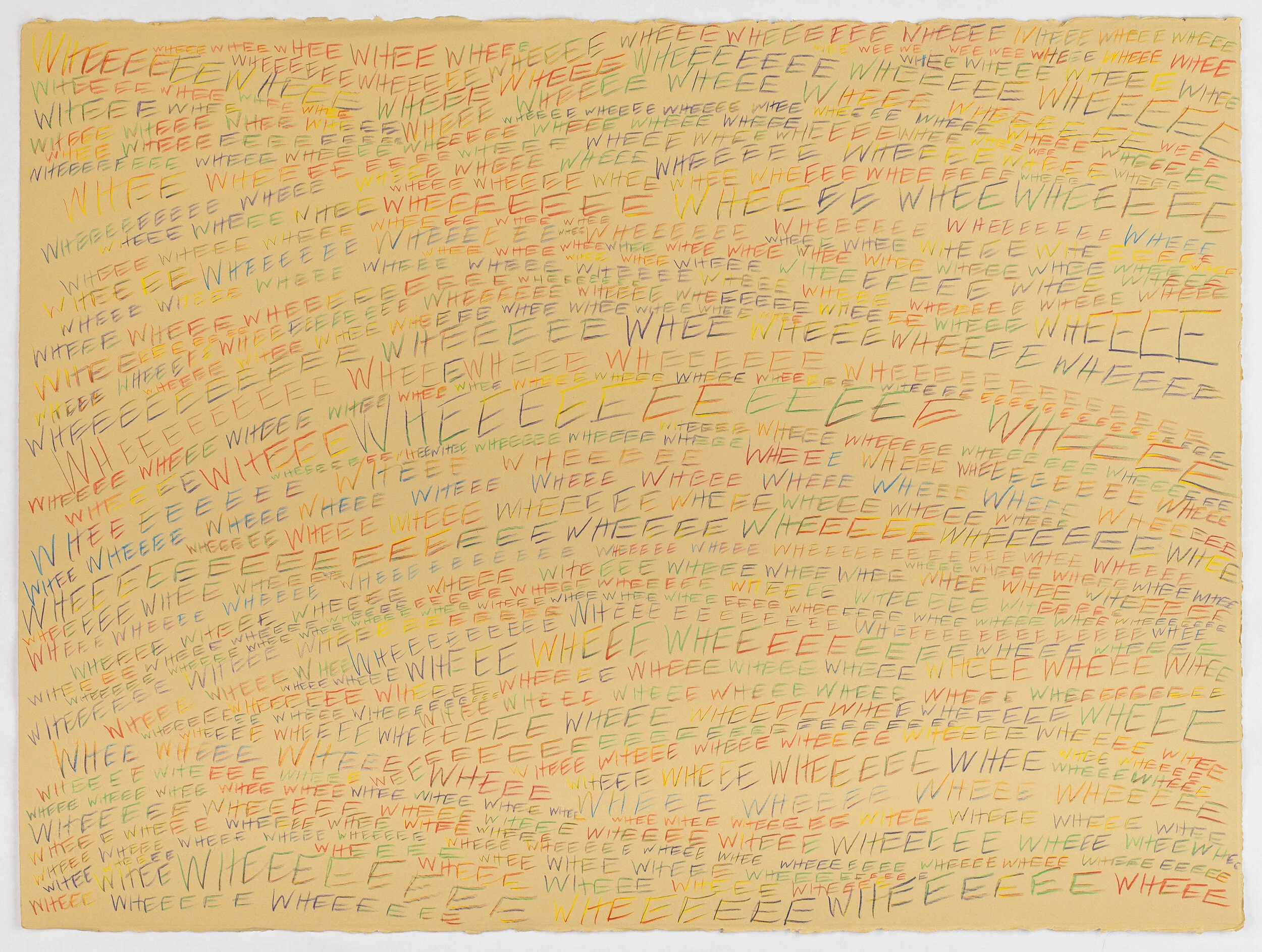WHEE WHEE WHEE…, Bettina Hubby, 2020. Rainbow colored pencil on cotton rag paper, 22.5 x 30.125 inches. BH074