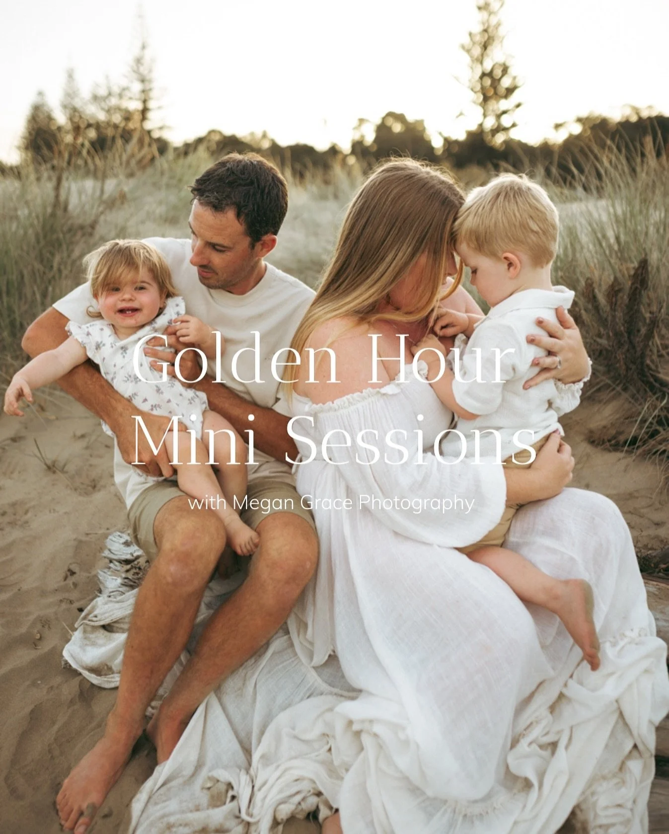 ✨Sessions released for sale Weds 21st at 8pm ✨
Join me at Orewa Beach on Saturday 8th November for Golden Hour Mini Sessions!
This is a great way to get updated pics of your family - making perfect Christmas presents.

The Details:
Saturday 8th Novem