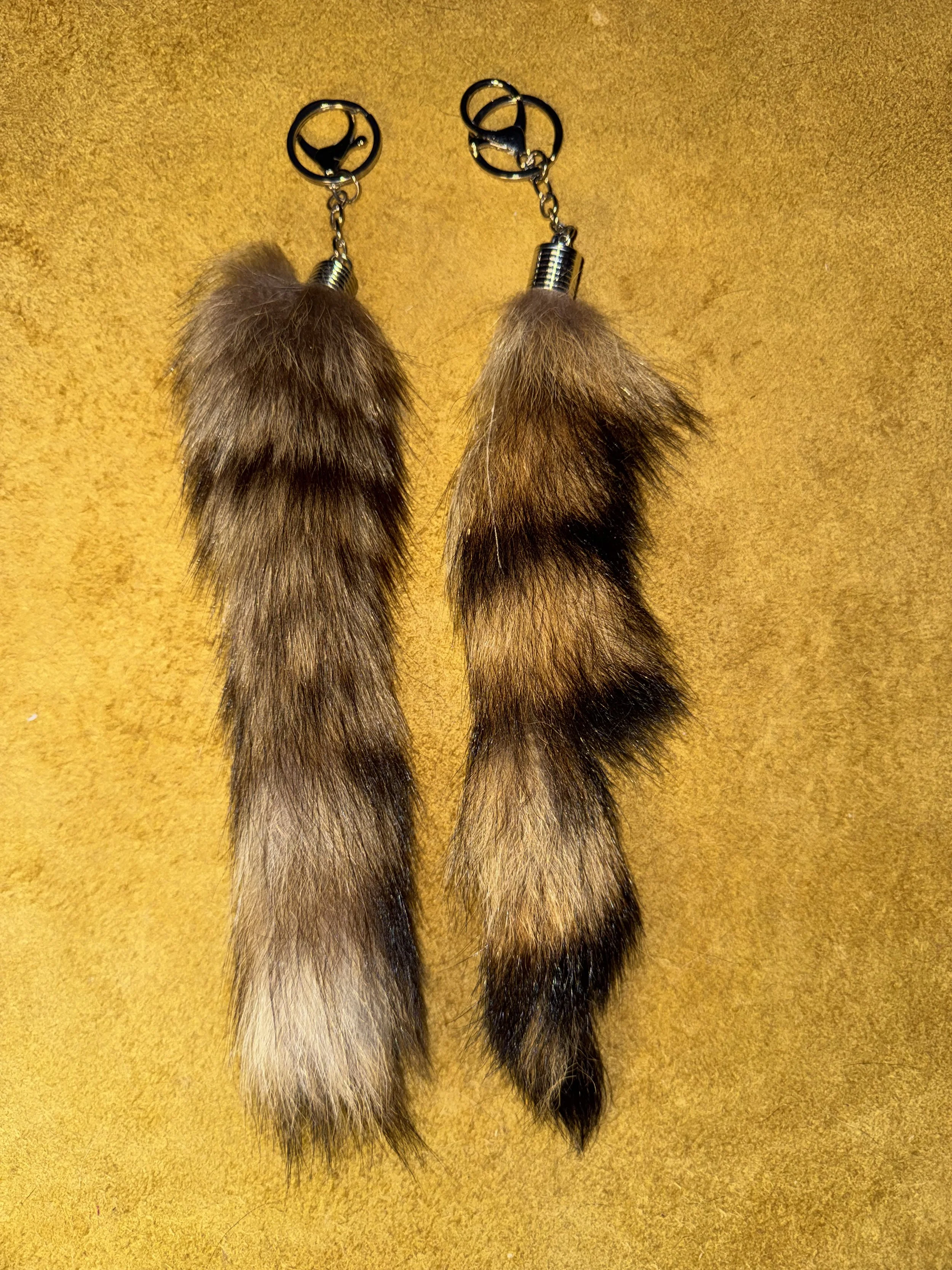 Raccoon Tail Keychains