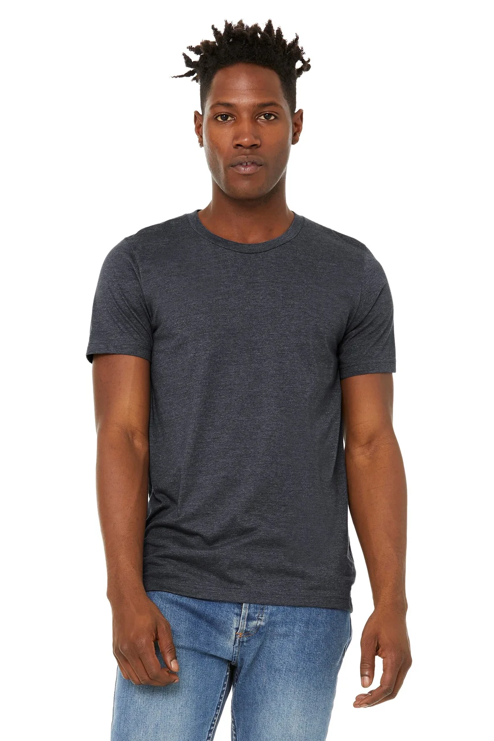 Bella+Canvas Men's Sueded T-Shirt - Heather Red, 4.2 Oz Unisex Tee, Retail Fit