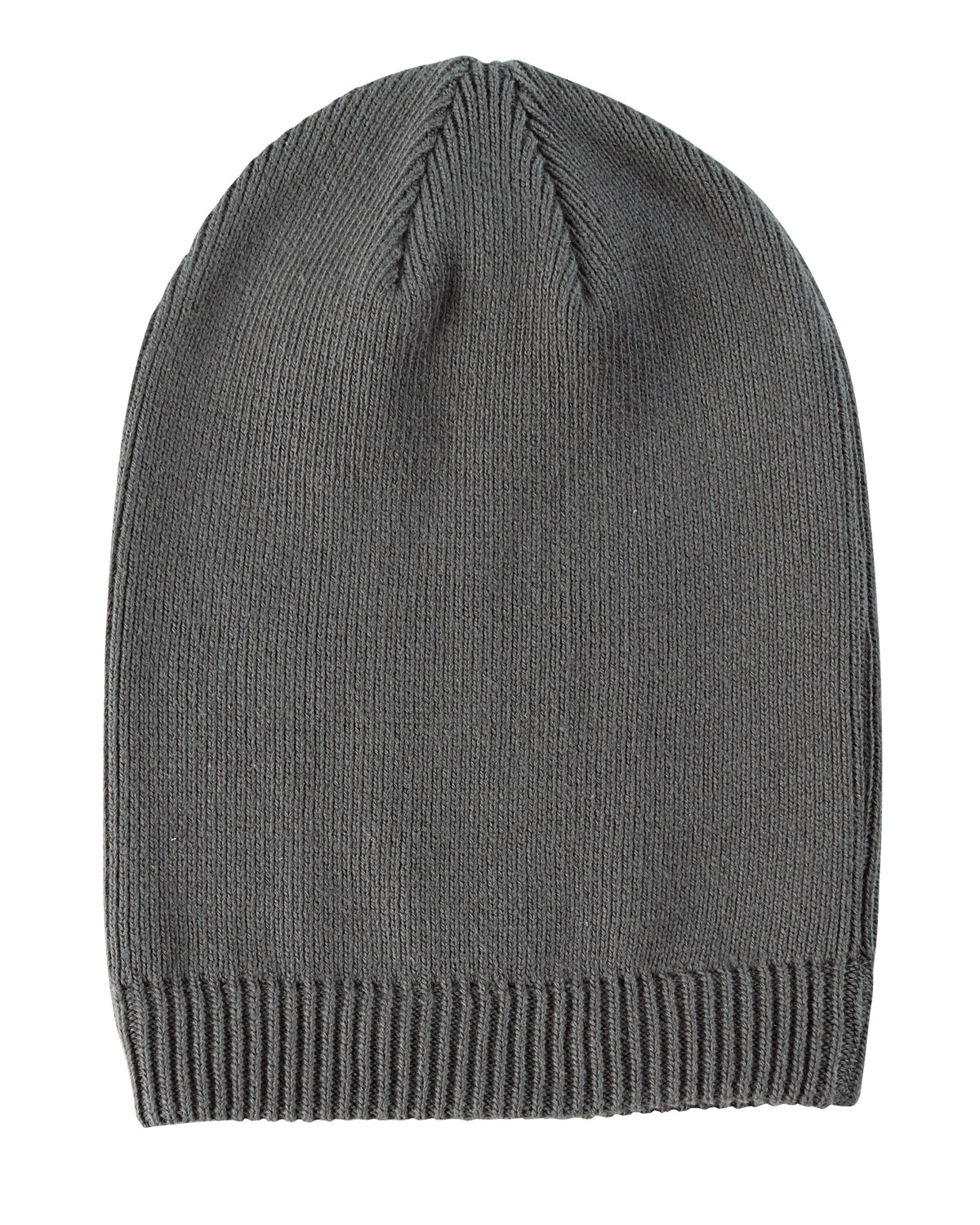 EC7047 Econscious Cotton Flat Knit Ribbed Opening Slouch Beanie 