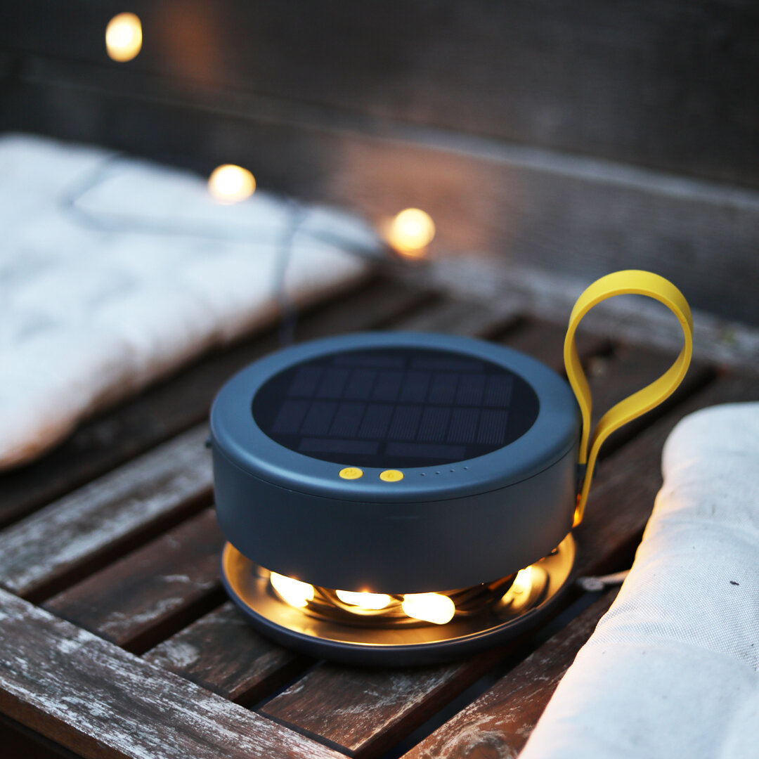 💡 The Luci Solar String Lights + Power Hub provide 40 hours of illumination and ambiance to any outdoor space. Featuring a 44 ft nylon-braided cord, 20 shatterproof bulbs, and a detachable 4,000 mAh rechargeable battery with mobile charging capabili