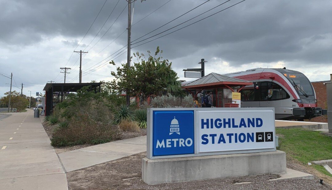 Capital Metro's Metrorail passes through our neighborhood and has a station near Austin Community College Highland Campus. 

Don't want to drive to Downtown? Take the Metrorail for a quick trip and forget about finding parking!