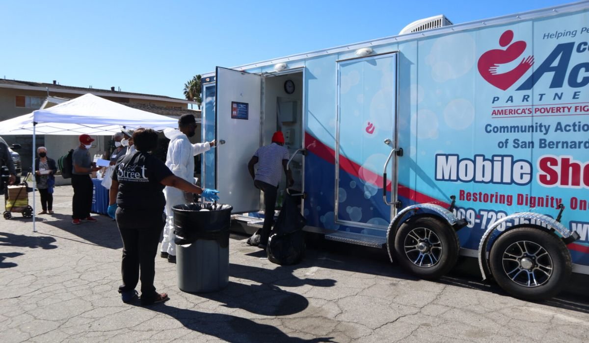 Community Action Partnership Brings Mobile Showers to San Bernardino, California