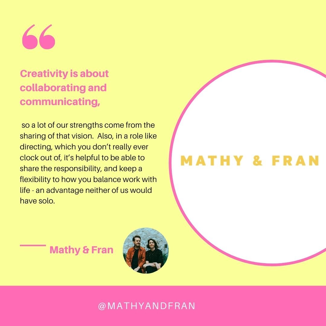 Hello, Cinemamas community!

We're so excited to share this inspiring story of Mathy &amp; Fran @mathyandfran, a directing duo who are breaking down barriers and proving that job sharing in the creative industry is not only possible but can also lead