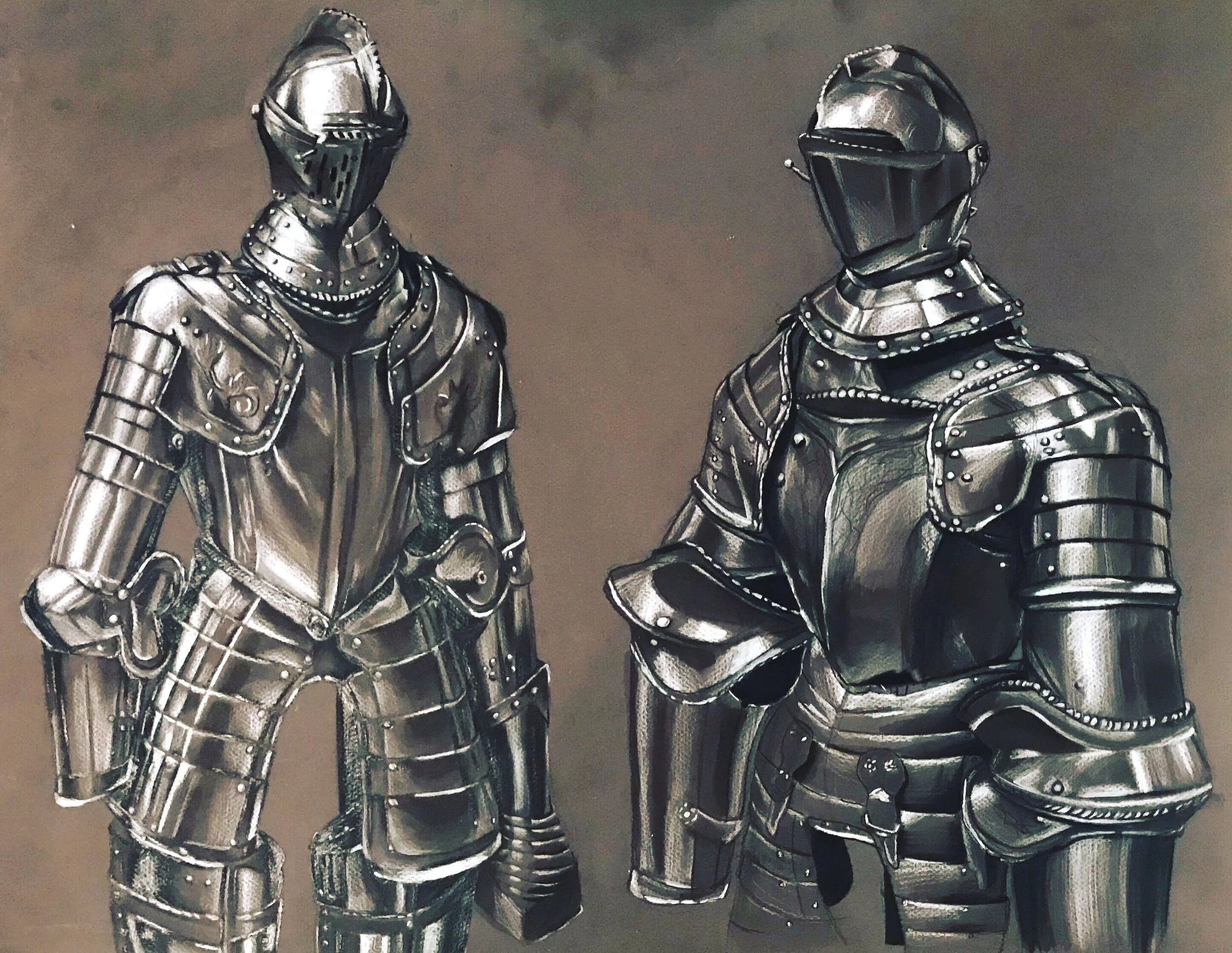 Two Medieval Armor Renderings