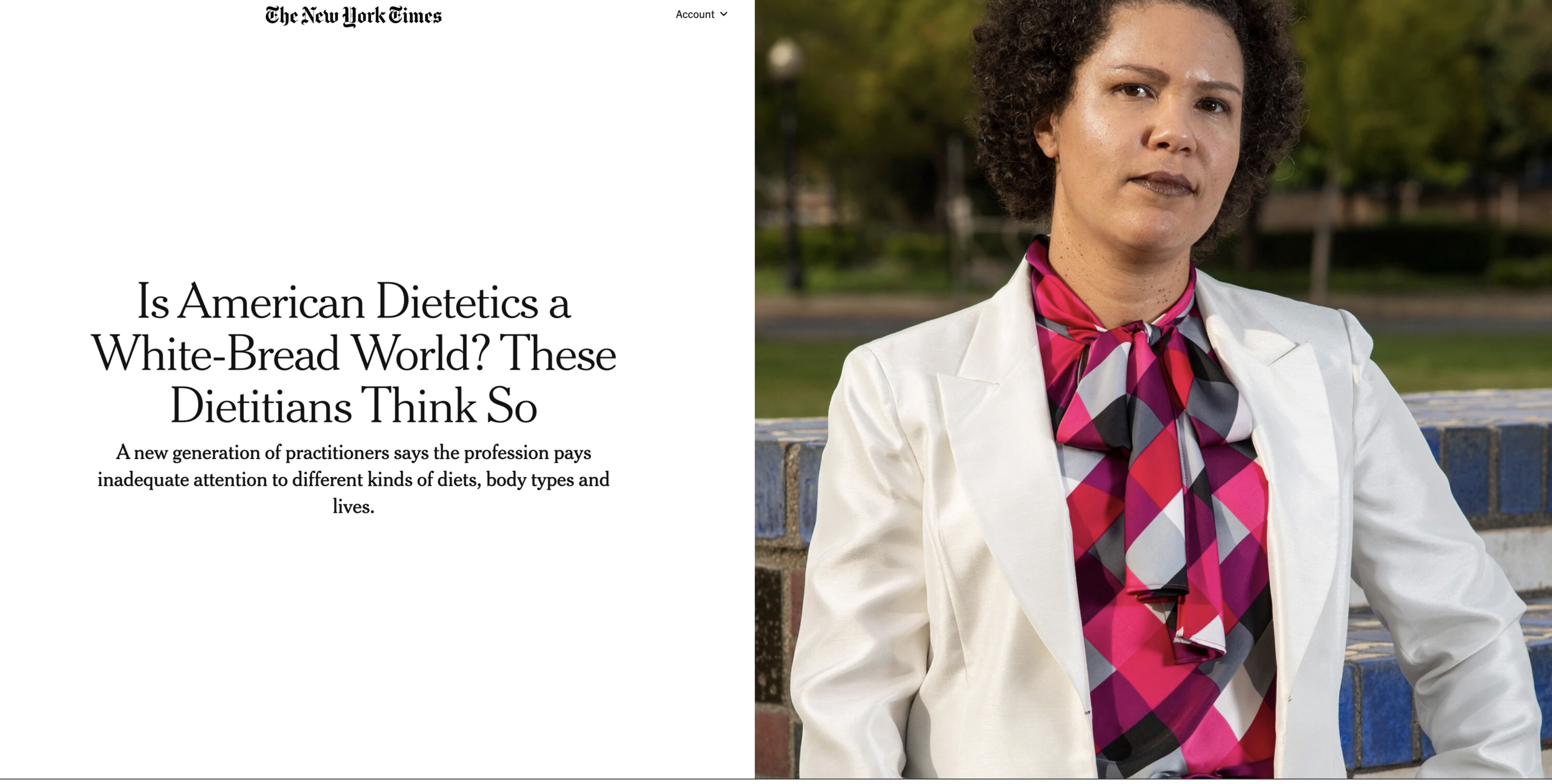 NYT: Is American Dietetics a White-Bread World? These Dietitians Think So