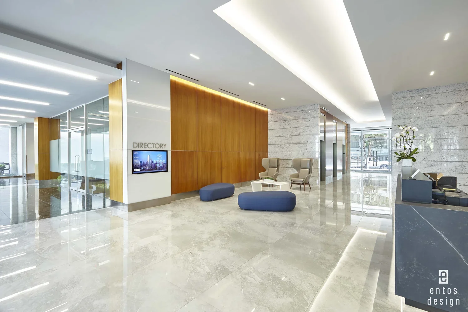 Uptown amenities building lobby.webp