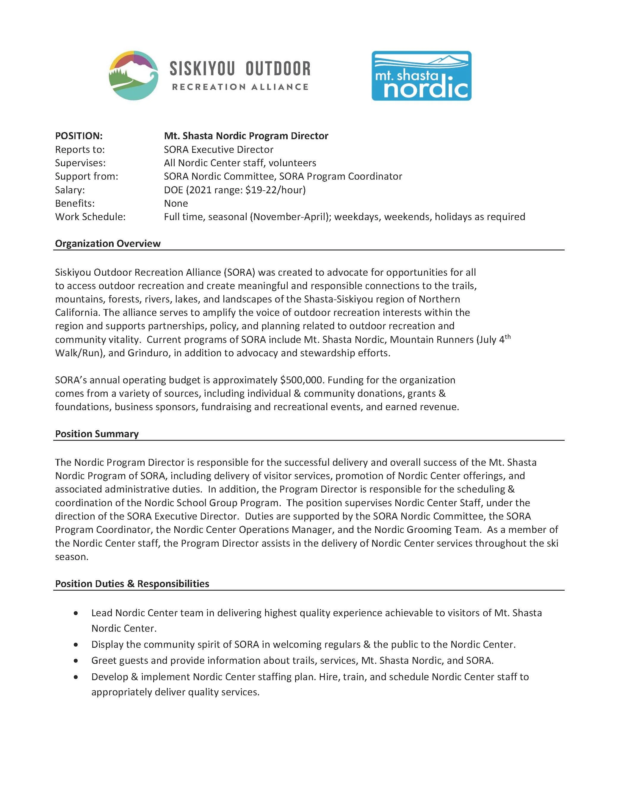 Mt. Shasta Nordic Center is Hiring a Program Director — Mt. Shasta Nordic