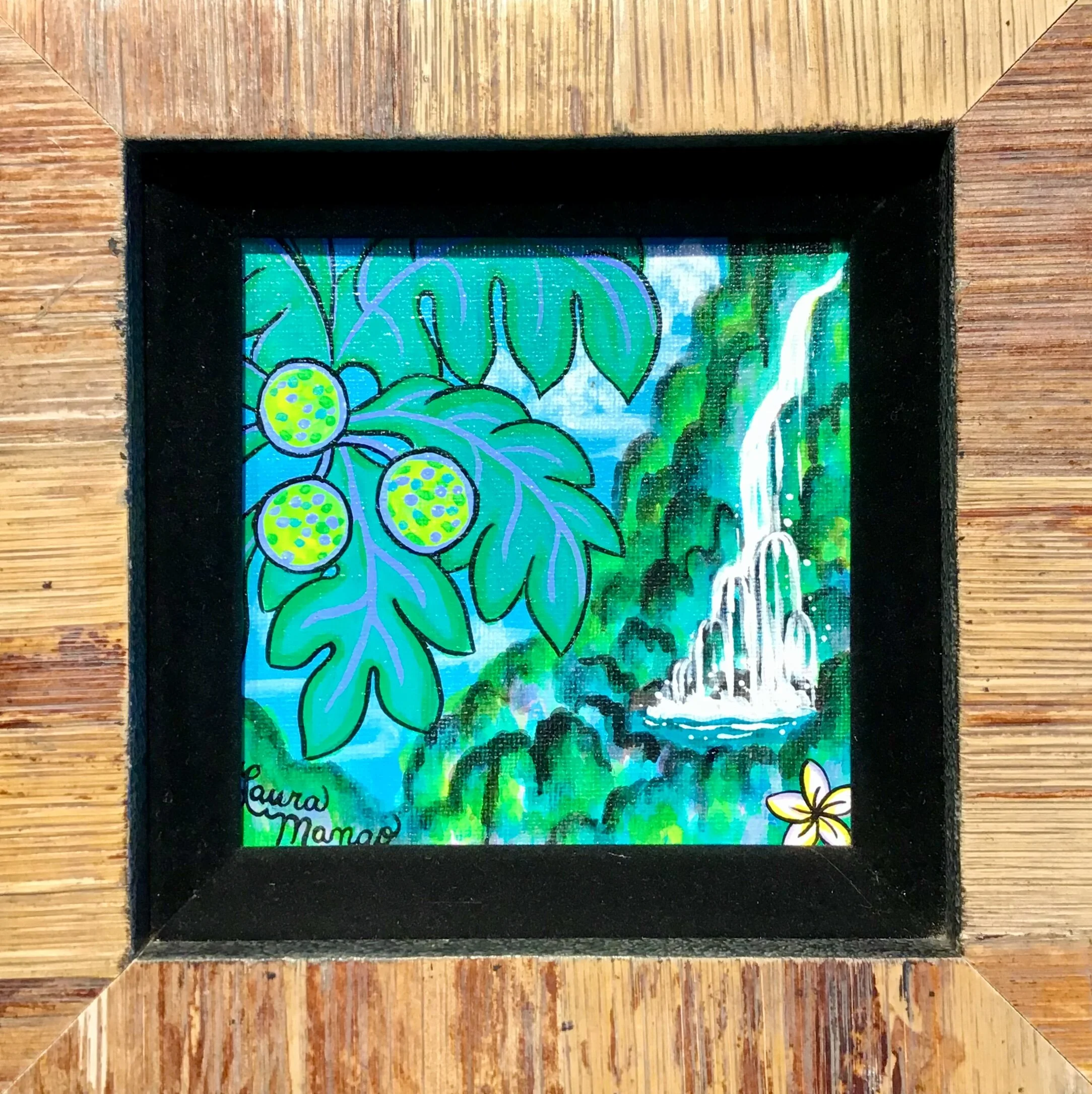 'Breadfruit and Hana Waterfall' by Laura Mango