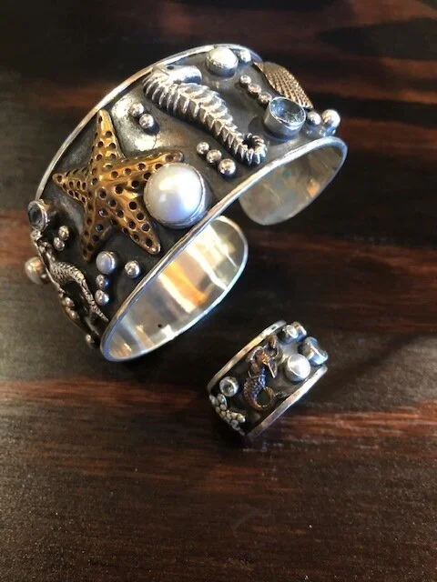 'Under the Sea' Cuff Ring by Alison Wahl 