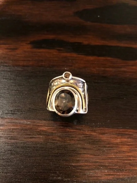 Topaz &amp;  Silver Adjustable Ring by Alison Wahl 