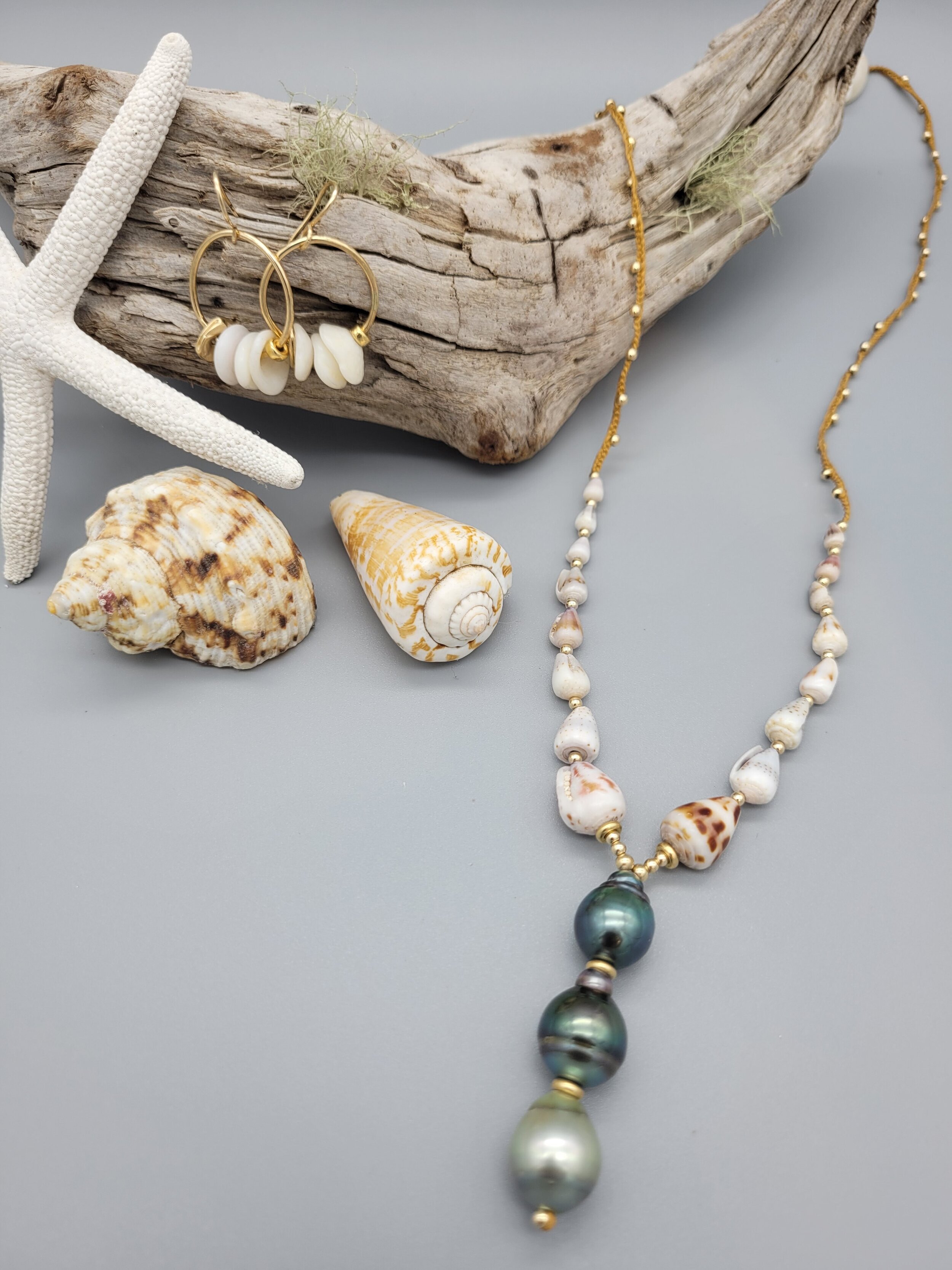 Hawaii Shell &amp; Tahitian Pearl Necklace by Sigal Jewels