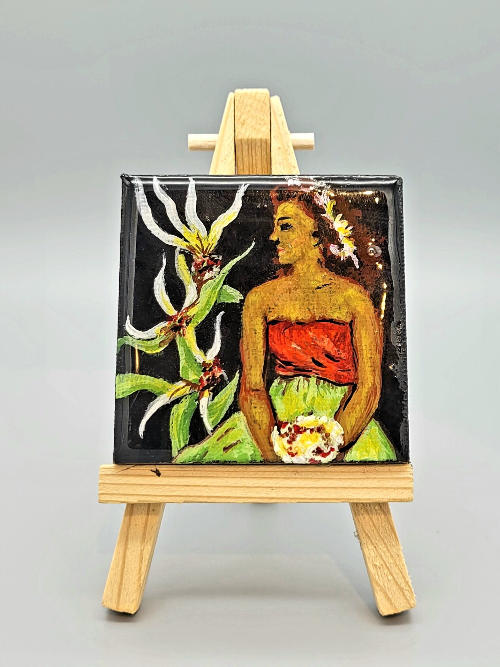 Miniature Hawaiiana Painting 