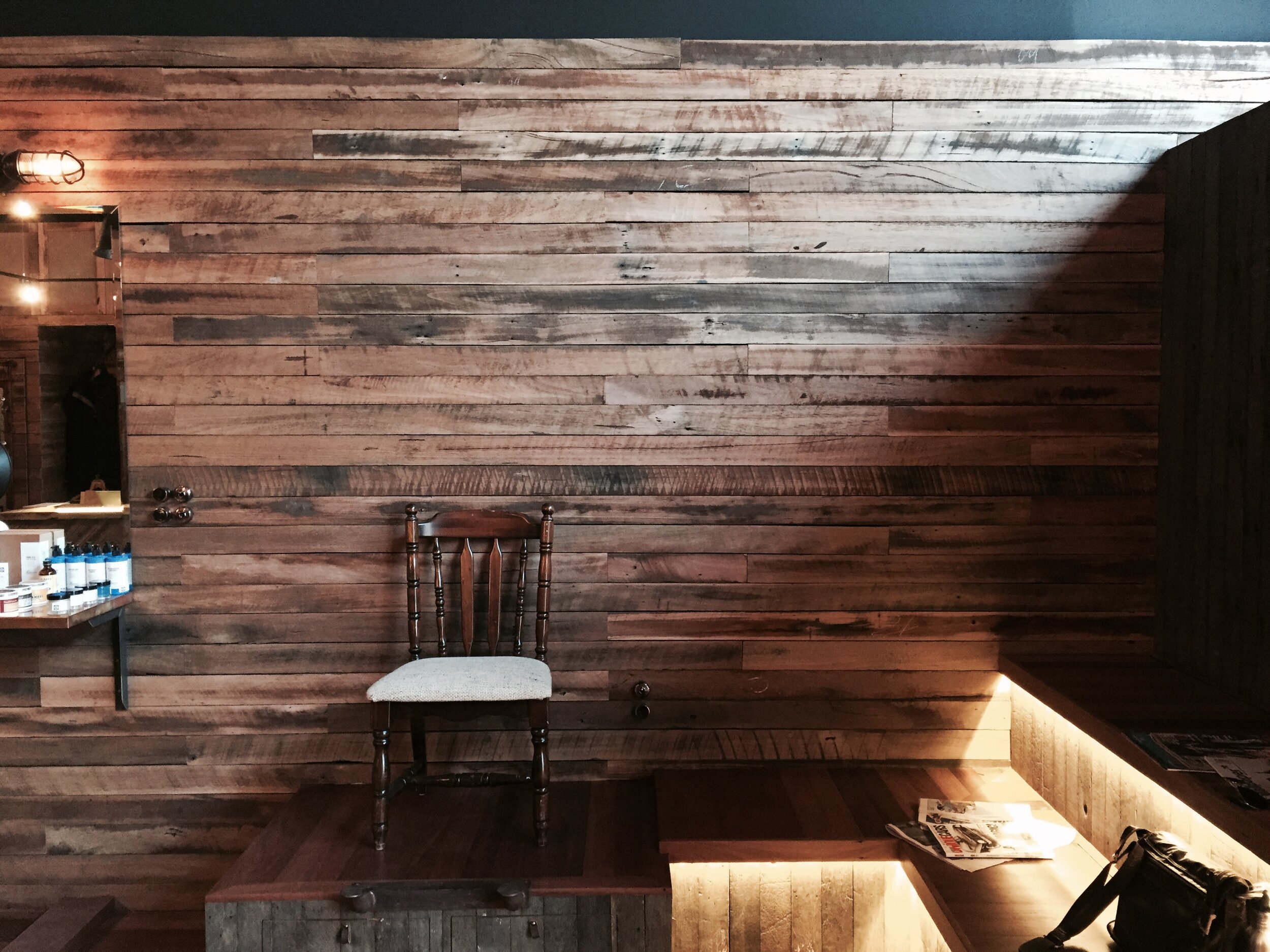 Beautiful timber cladding wall in a room
