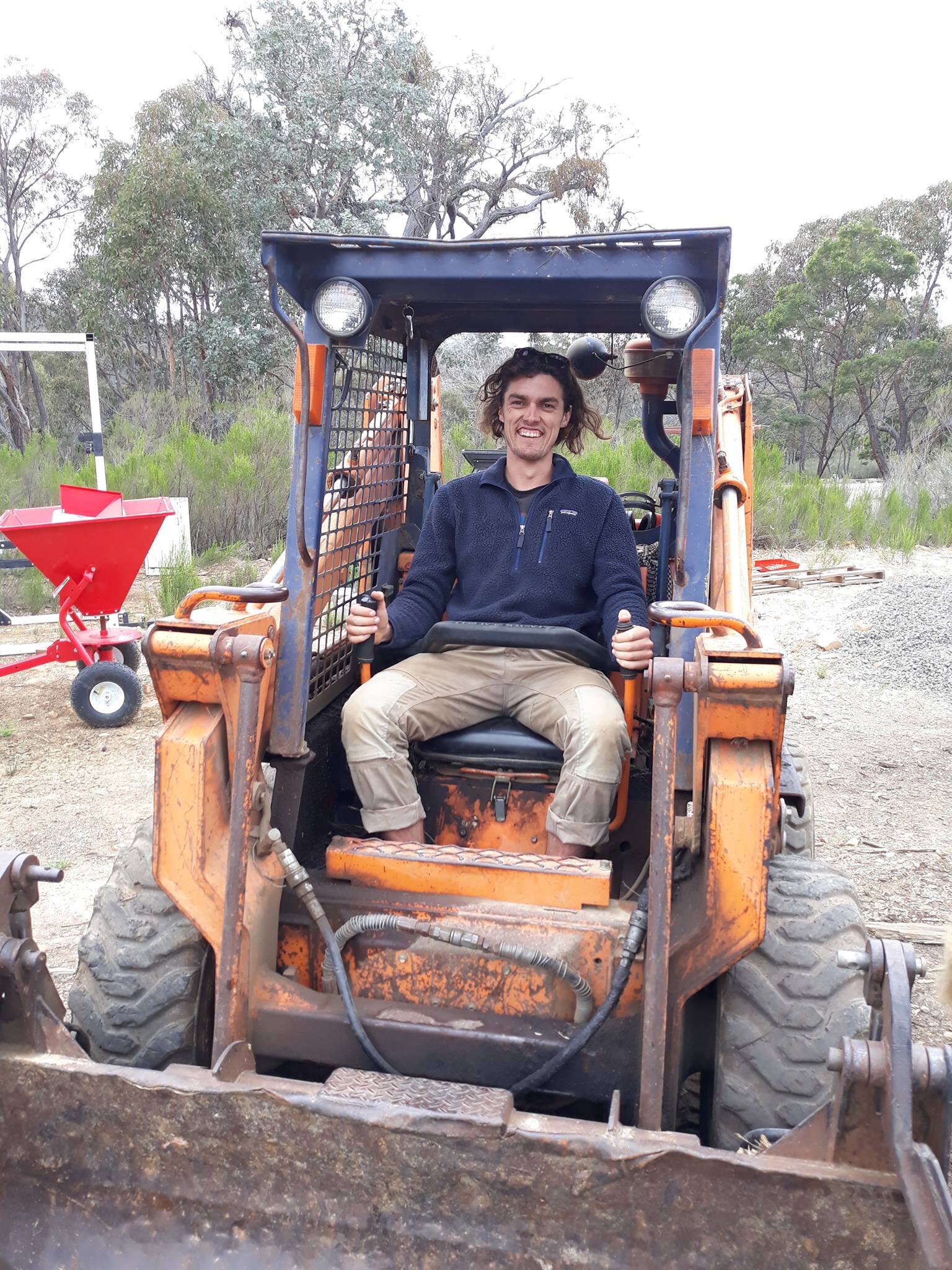  Lachlan finally getting to operate his own skidsteer! 