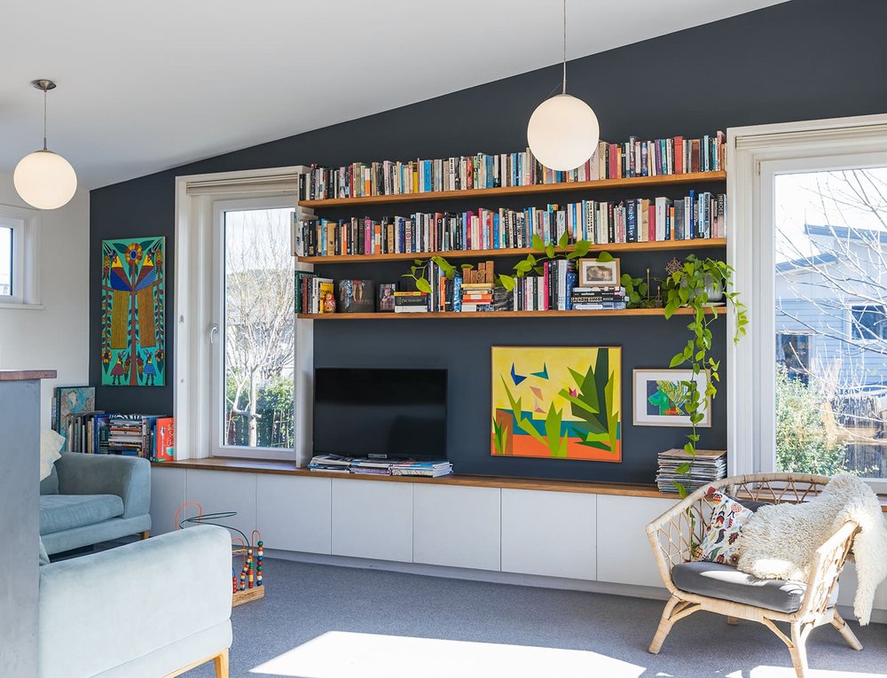 Floating shelves made from our Canberra Local Ash, built by Luke from Bespoke Building Services.