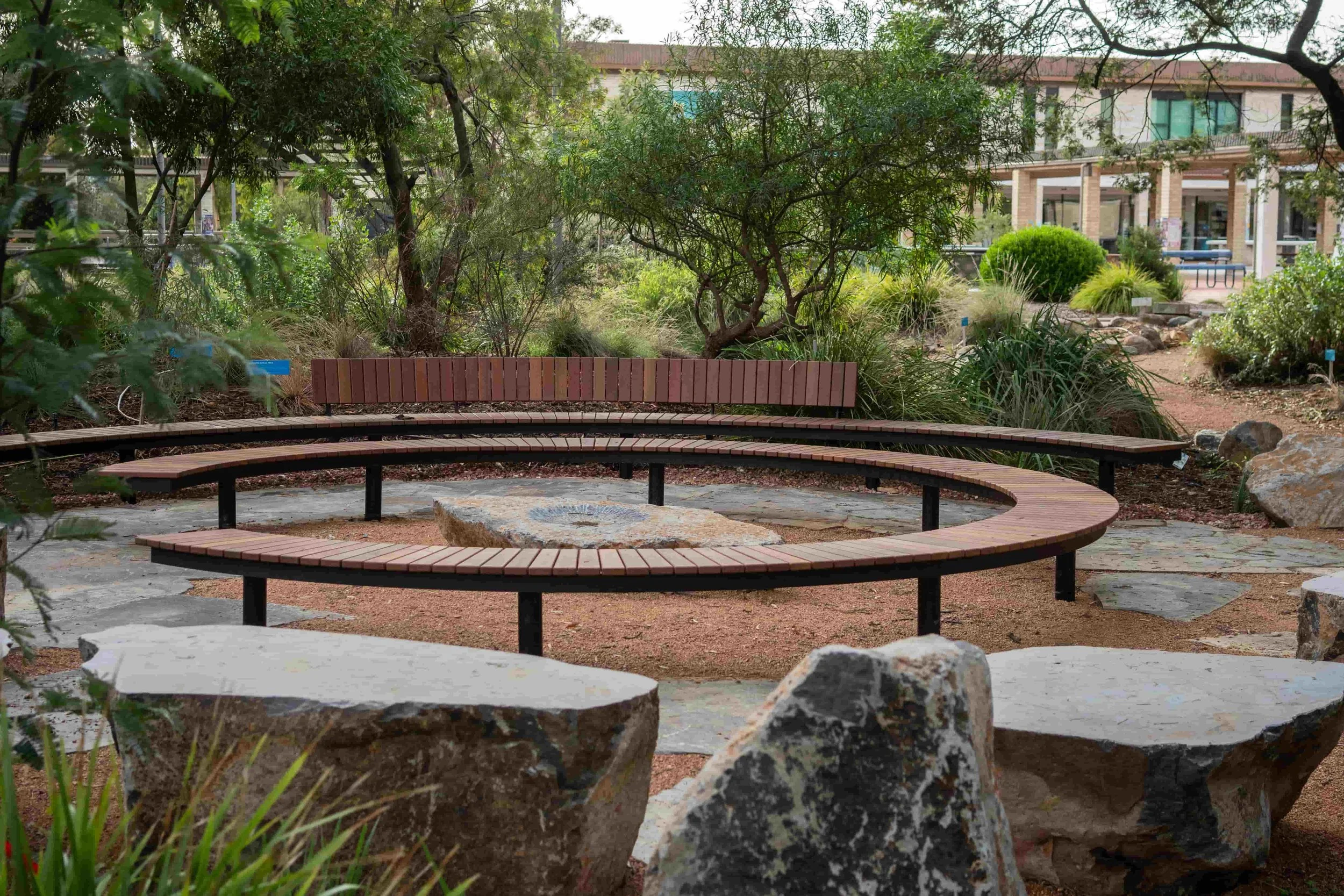 Custom Yarning Circle Seating at University of Canberra | Thor's Hammer