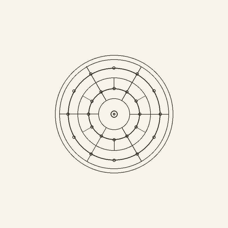 Symbol with lots of circles within circles