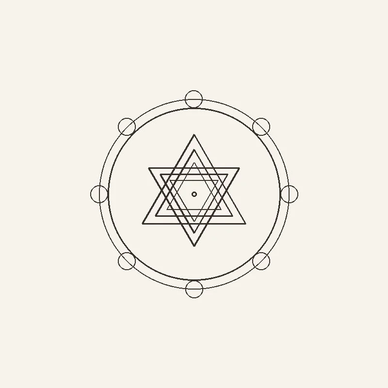 Round symbol with star in middle