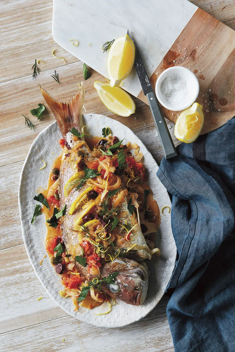 One Pan Whole Baked Snapper 