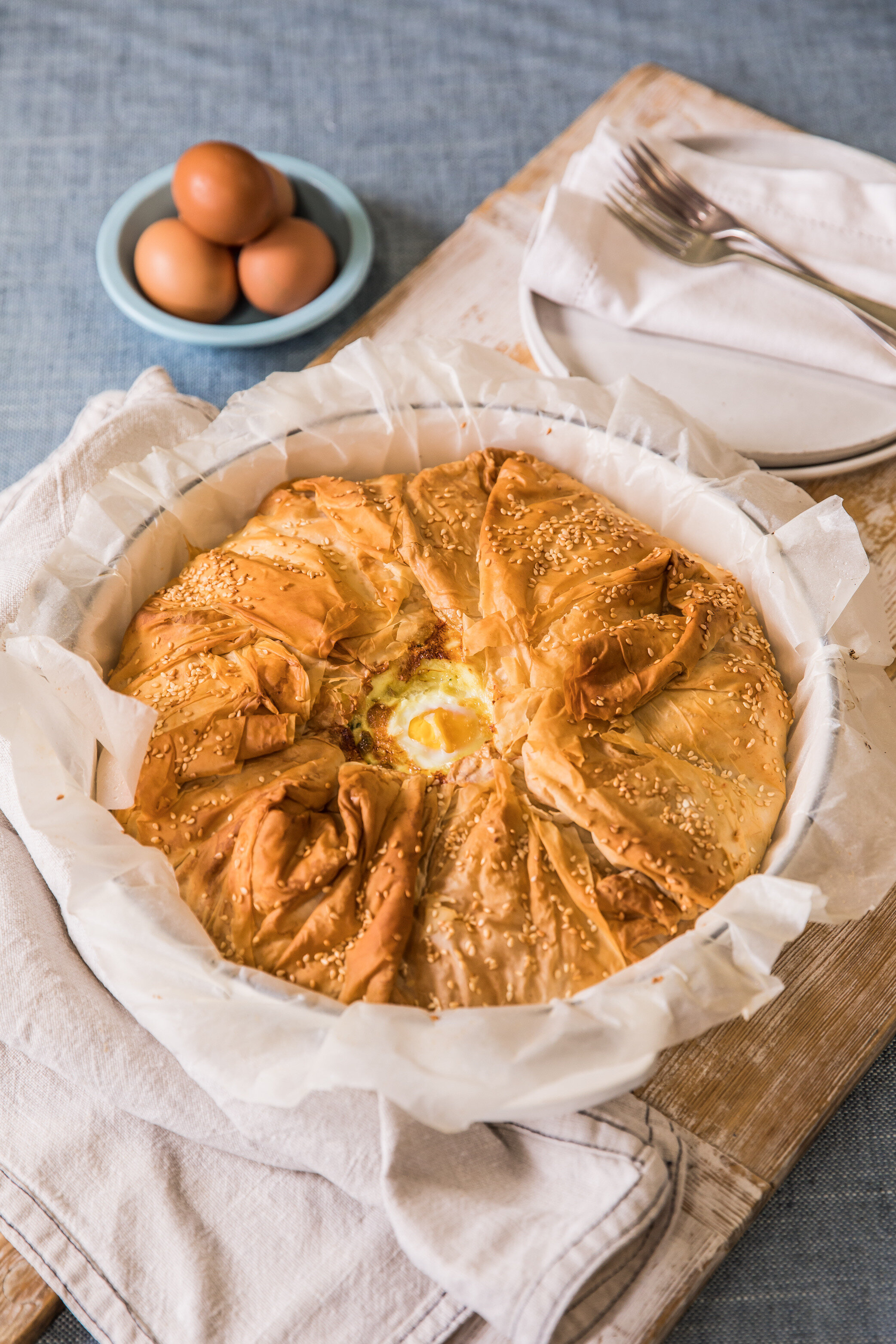 Eggs, Greens and Cheese Pie