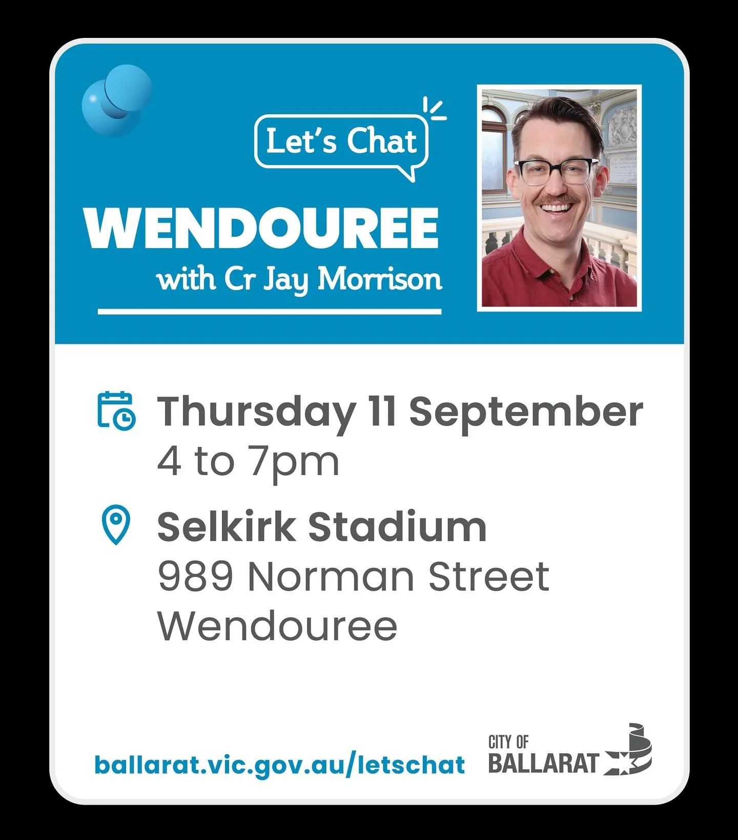 Let&rsquo;s Chat, Wendouree! Since I was elected, I&rsquo;ve loved connecting with residents through my regular &lsquo;Cuppa with a Councillor&rsquo; catch-ups. Now I&rsquo;m taking it to the next level!

🙌 This September, join me and a team of @cit