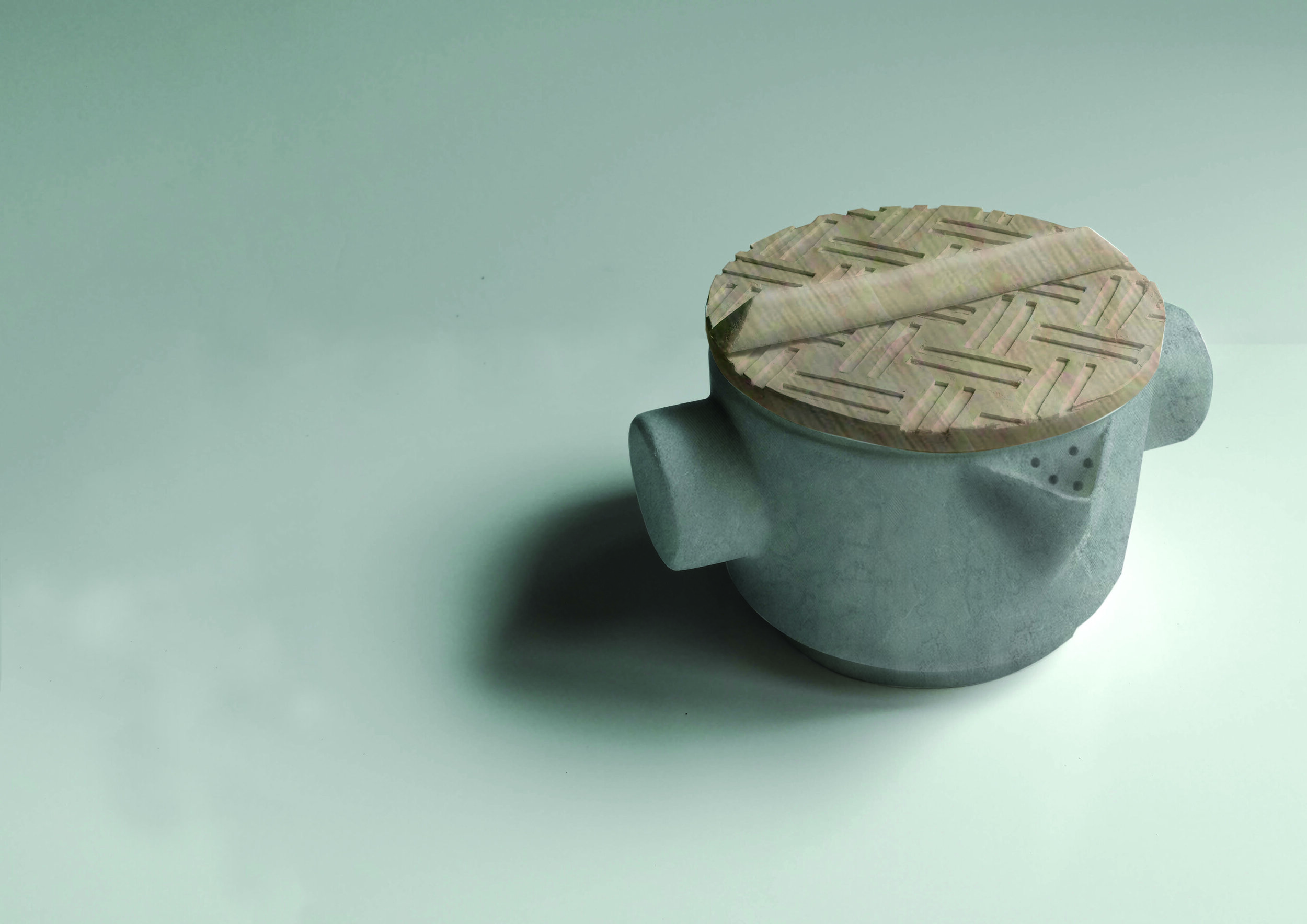Made of traditional stoneware with a modern recycled bamboo lid.