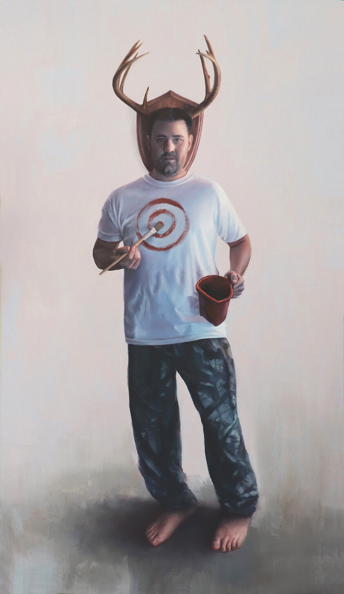   Hunter/Hunted , oil on linen, 37” x 66” 