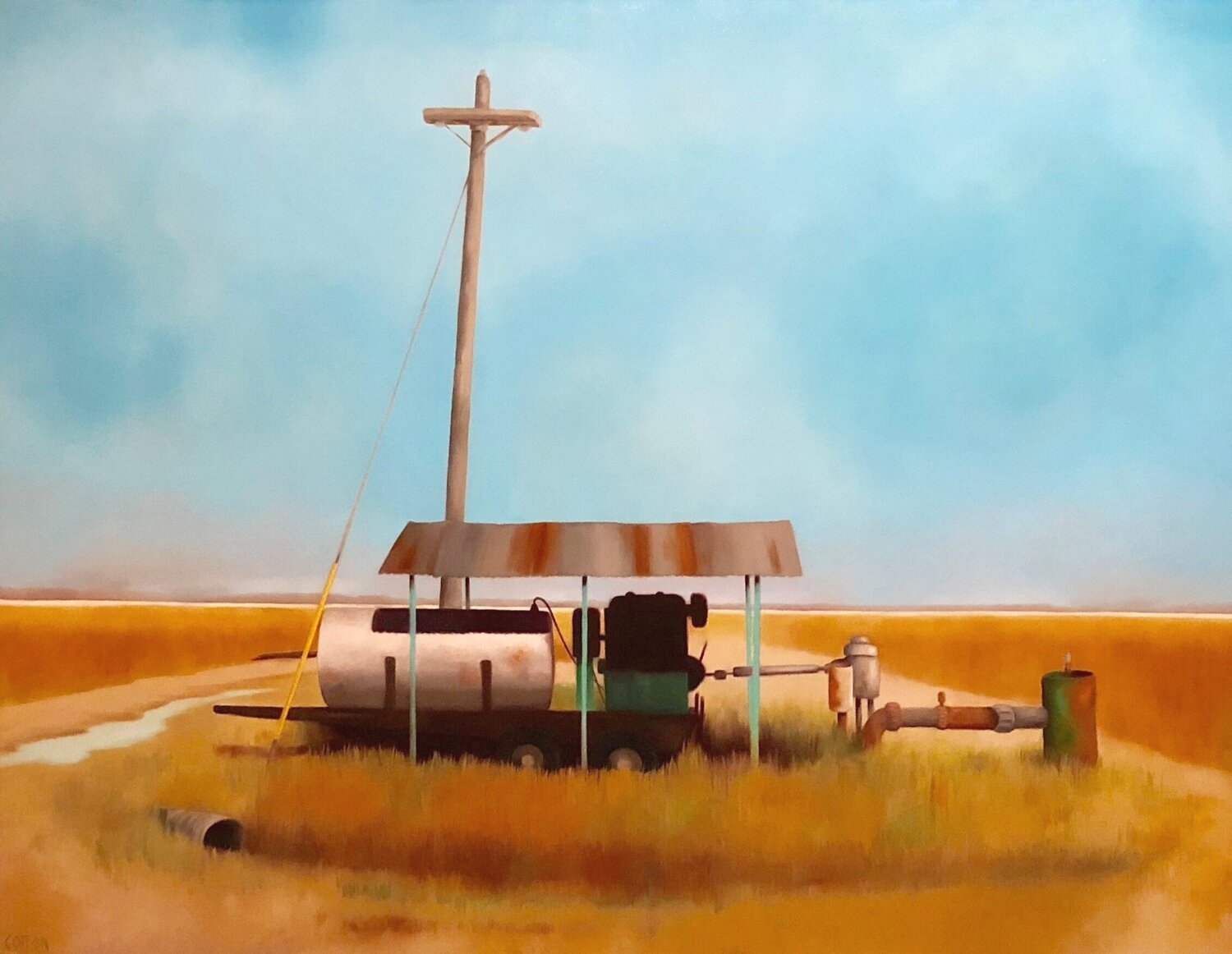    Pump, oil on canvas  , 36” x 48” 