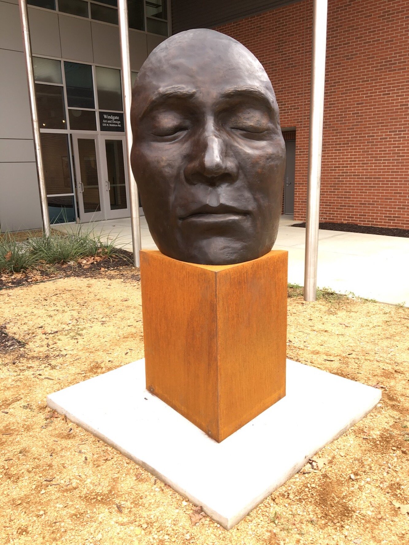   Vision , 7’ x 3’ x 3’, bronze, cor-ten steel, gold leaf, the Windgate Center of Art + Design, University of Arkansas at Fort Smith, 2019 