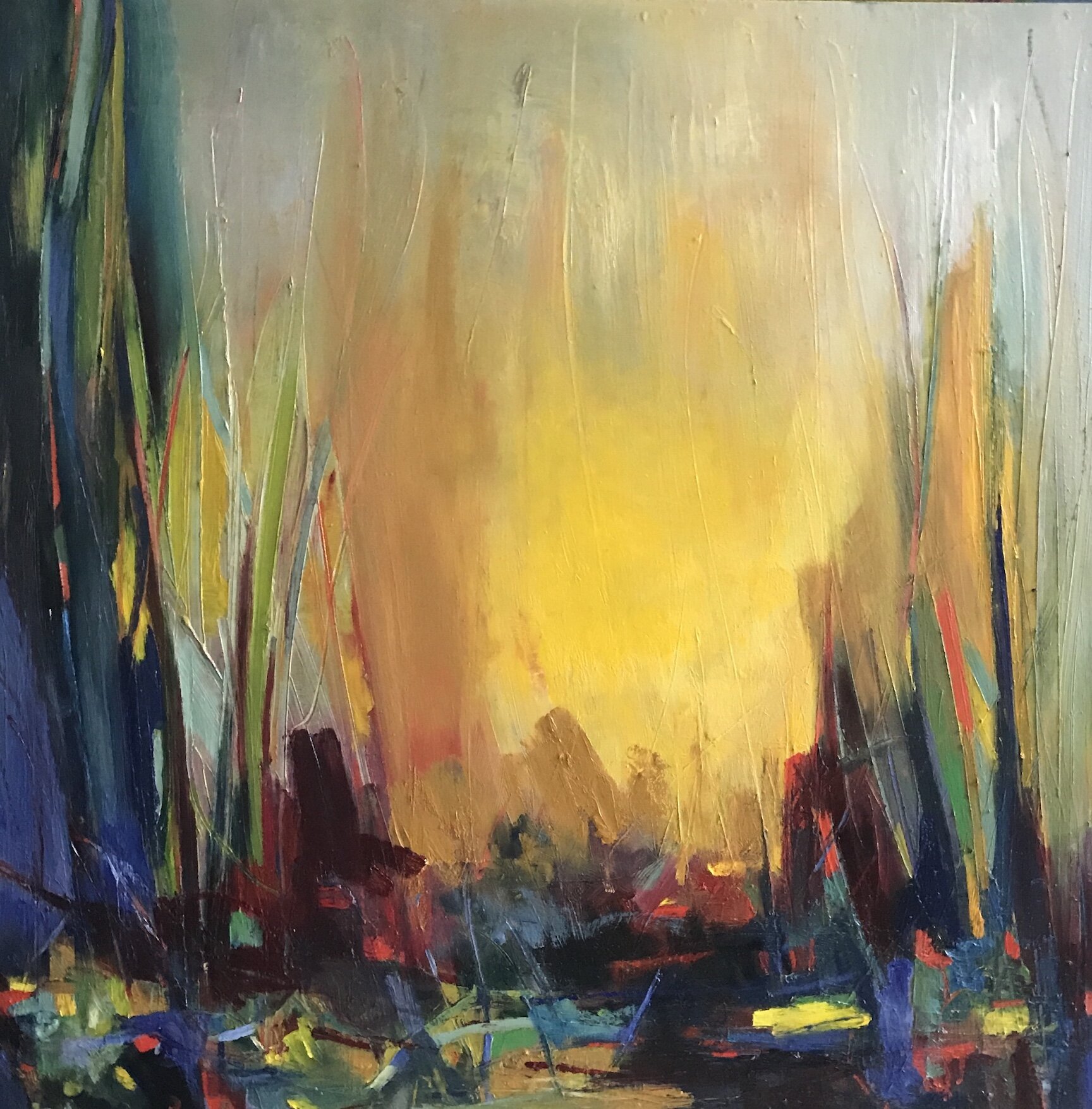    Recent Route I  , oil on canvas, 36” x 36” 