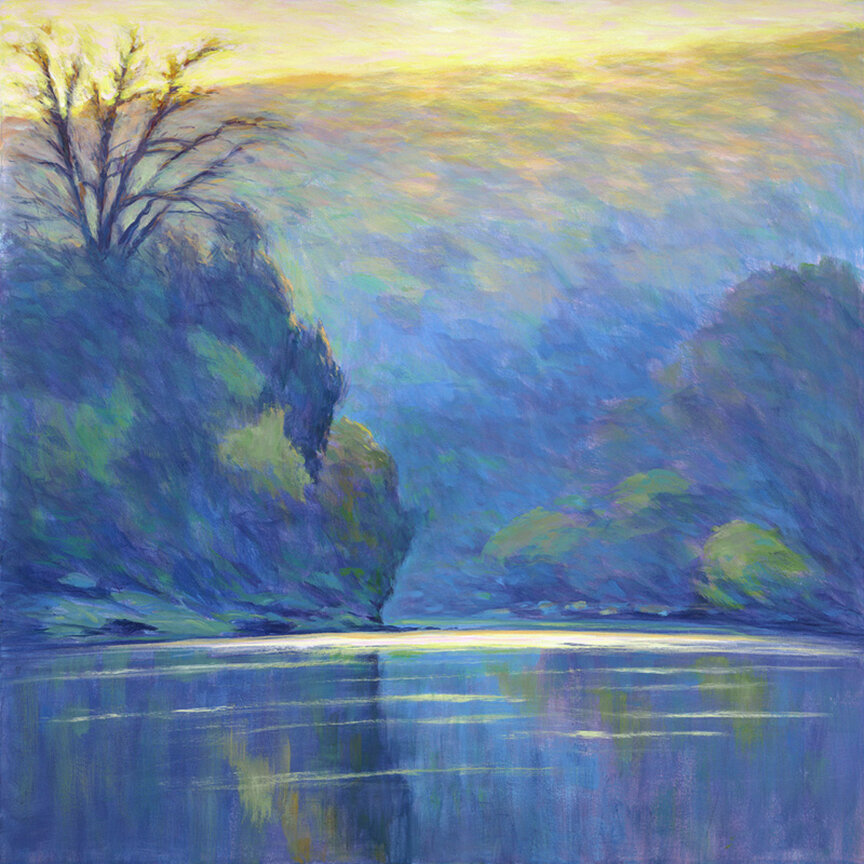    White River Calm  , 60” x 60”, acrylic on canvas 