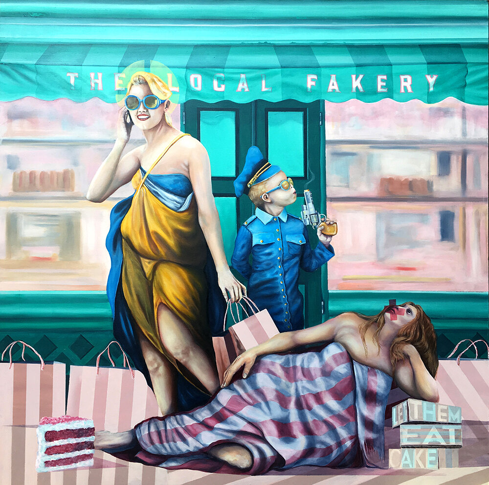    The Local Fakery  , oil on wood panel, 36” x 36” 