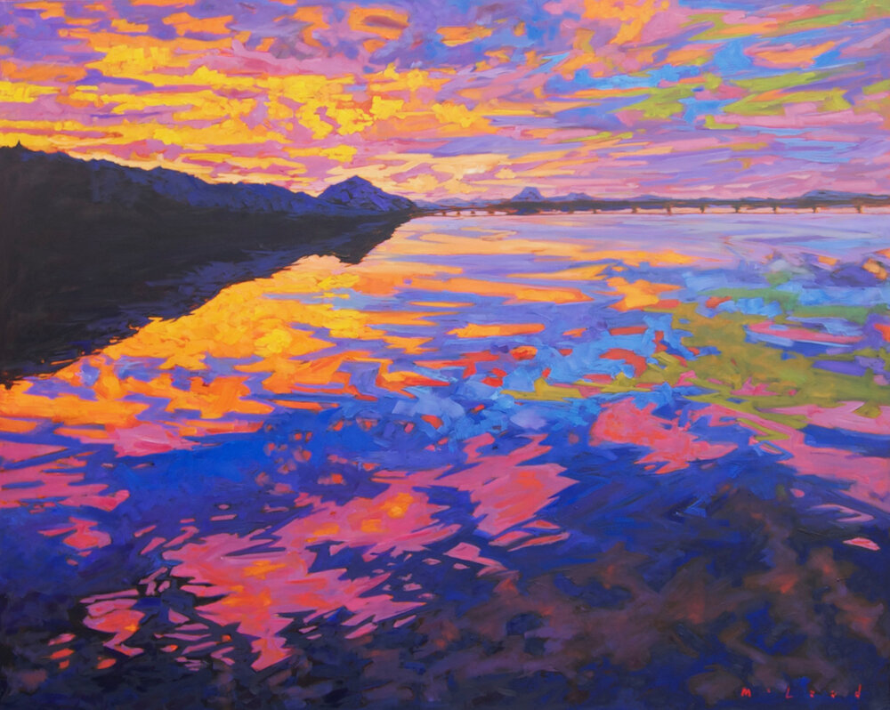    Big Dam Sunset   ,  48” x 60”, oil on canvas 