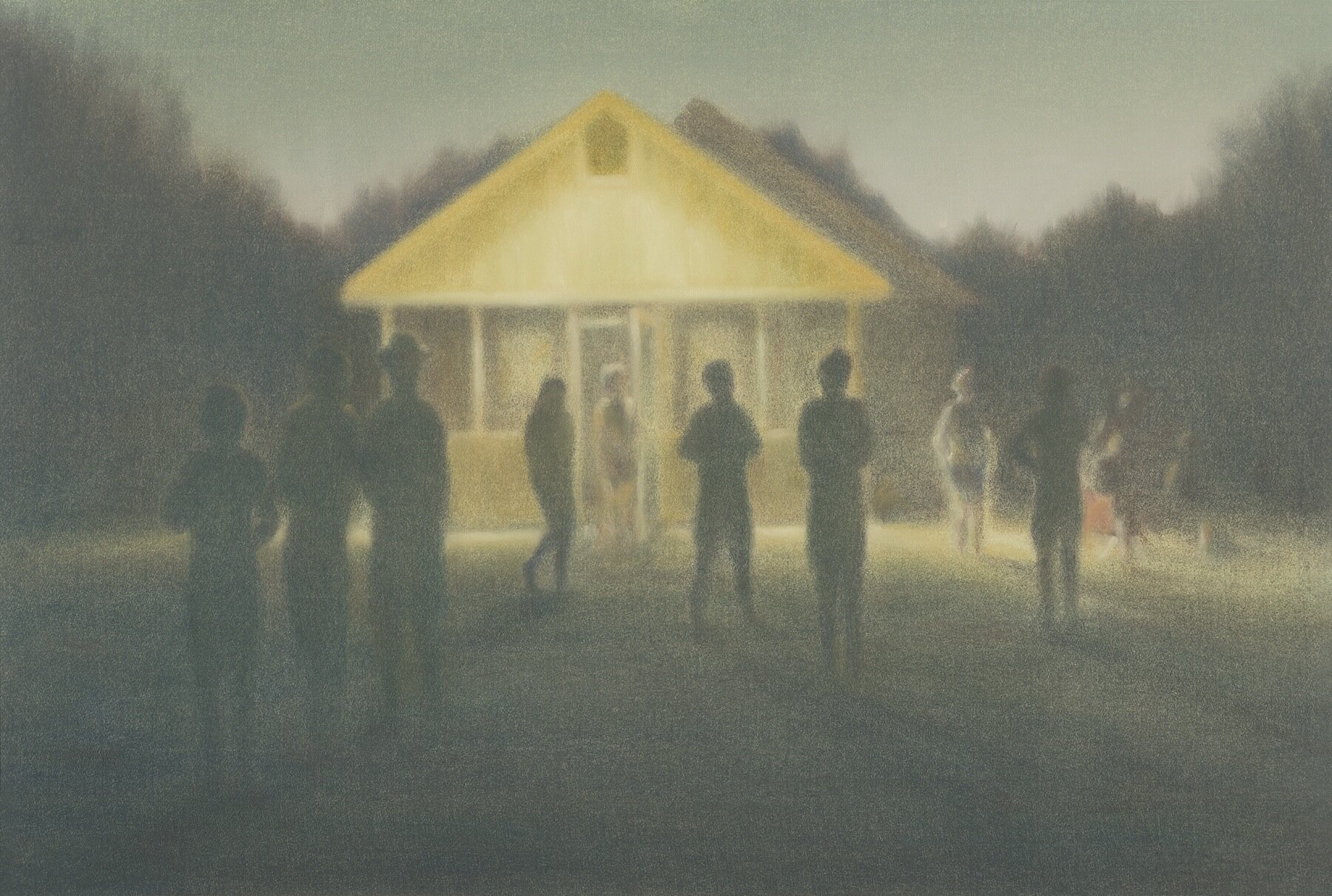    July 4th at the Farm, Waiting for Fireworks  , 25” x 37”, pastel on paper 