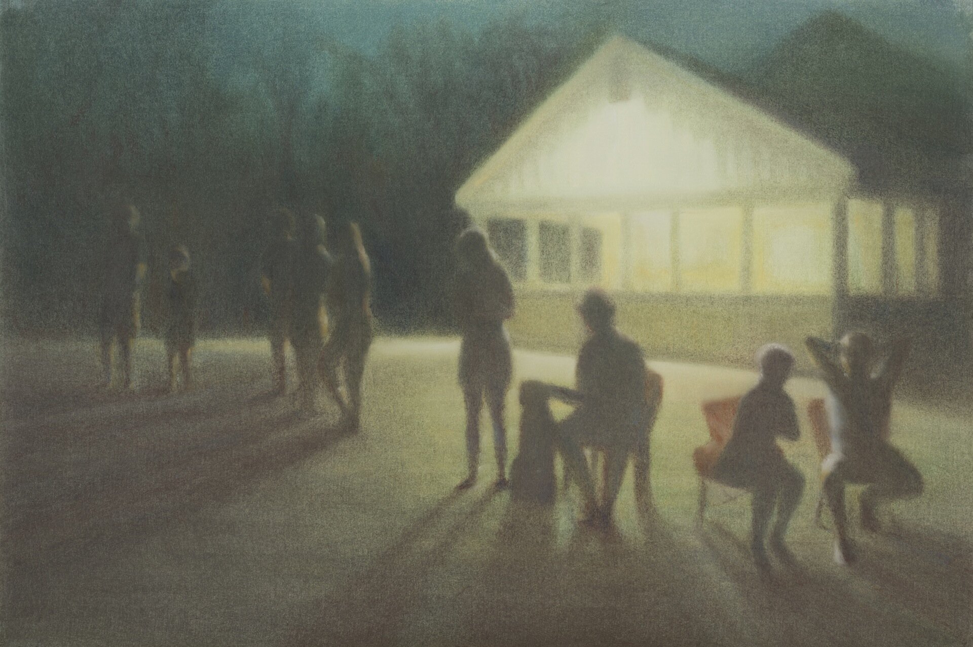    July 4th at the Farm, Around the Rim of Light  , 25” x 37”, pastel on paper 