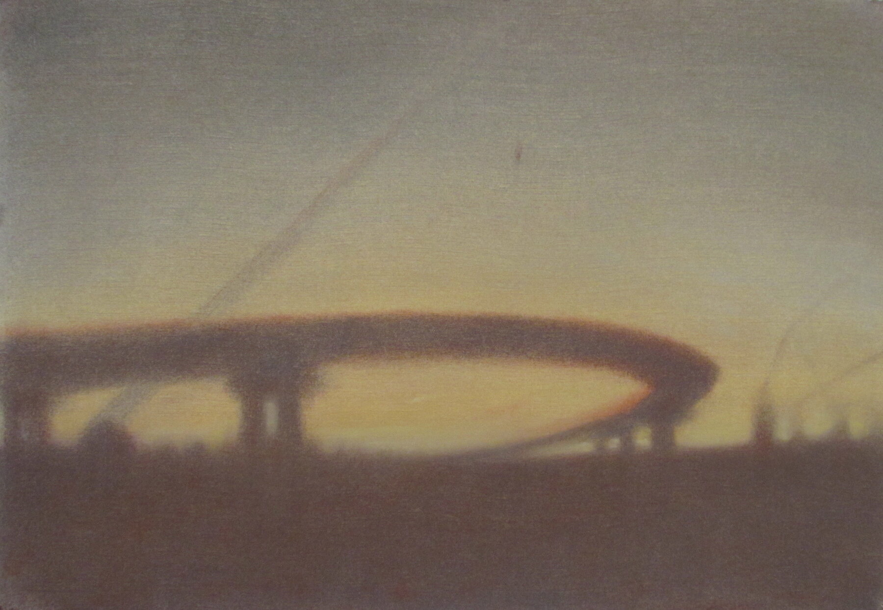    Hwy 71 Fayetteville, Overpass Under Construction  , 17” x 25”, pastel on paper 