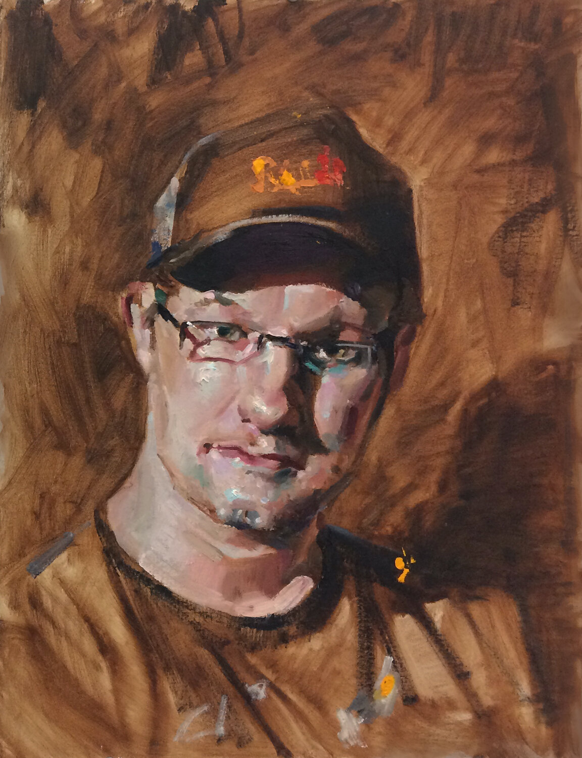    Self Portrait  , 20” x 16”, oil on canvas panel 