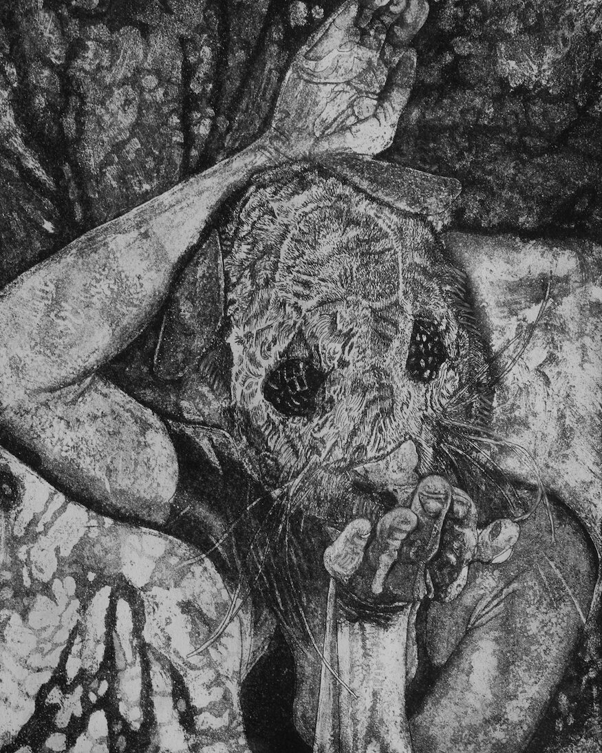    Swamp Rat  , etching, 10” x 8” 